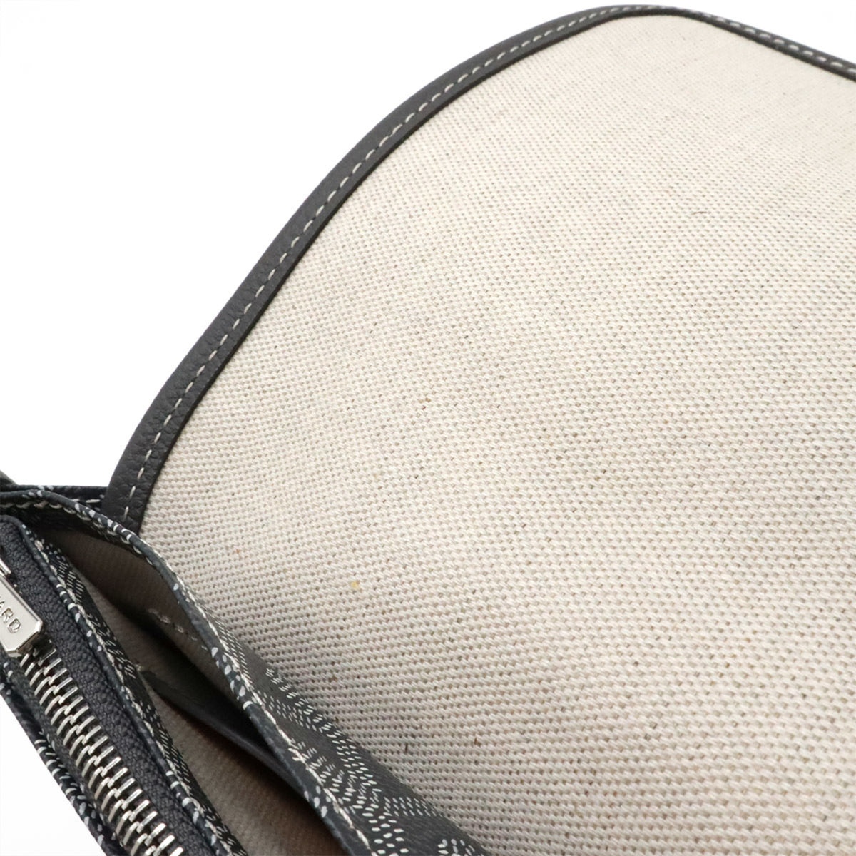 Goyard Gray White Coated Canvas Clutch Bag Handbag Pochette Shoulder Bag (Pre-Owned)