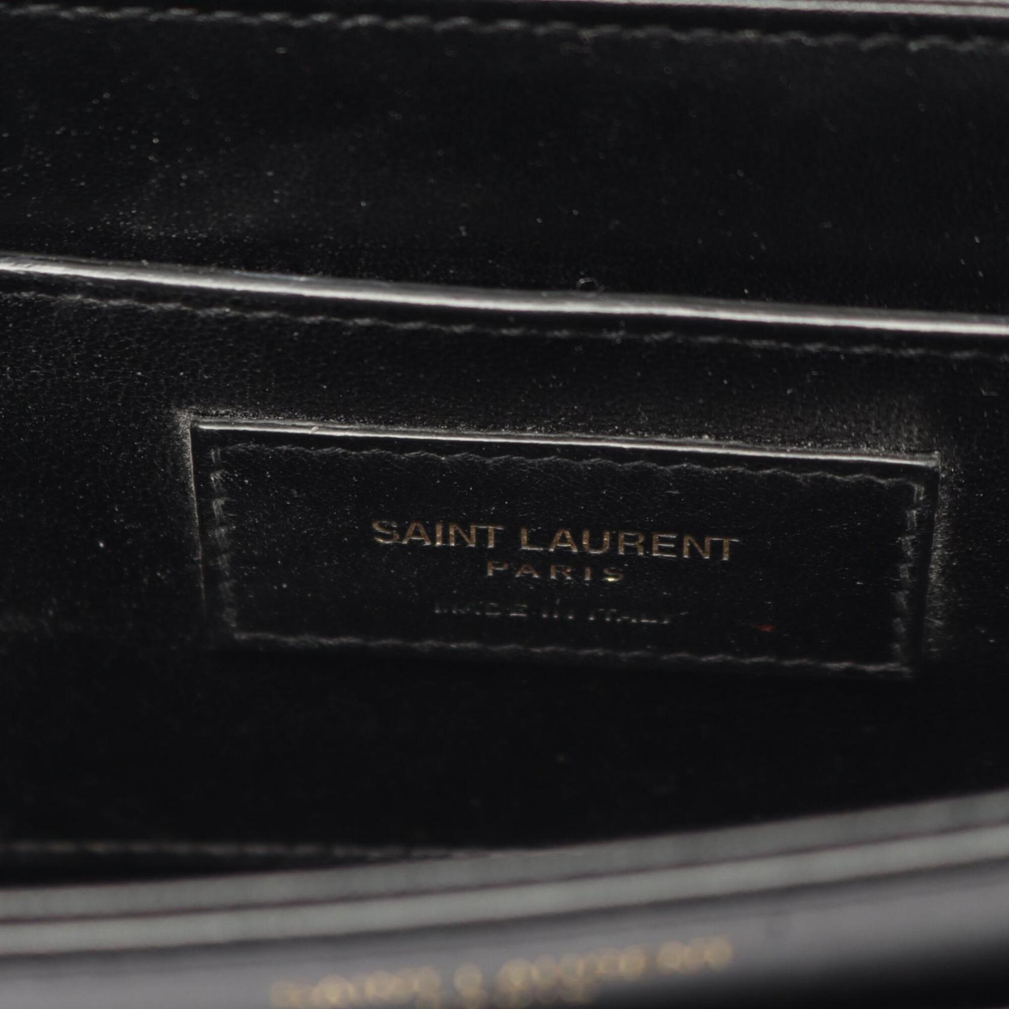 Yves Saint Laurent Black Multi-Color Fabric Leather Handbag Shoulder Bag (Pre-Owned)