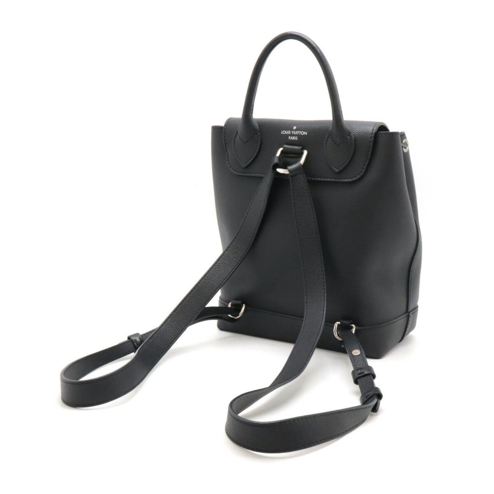 Louis Vuitton Black Noir Leather Backpack (Pre-Owned)