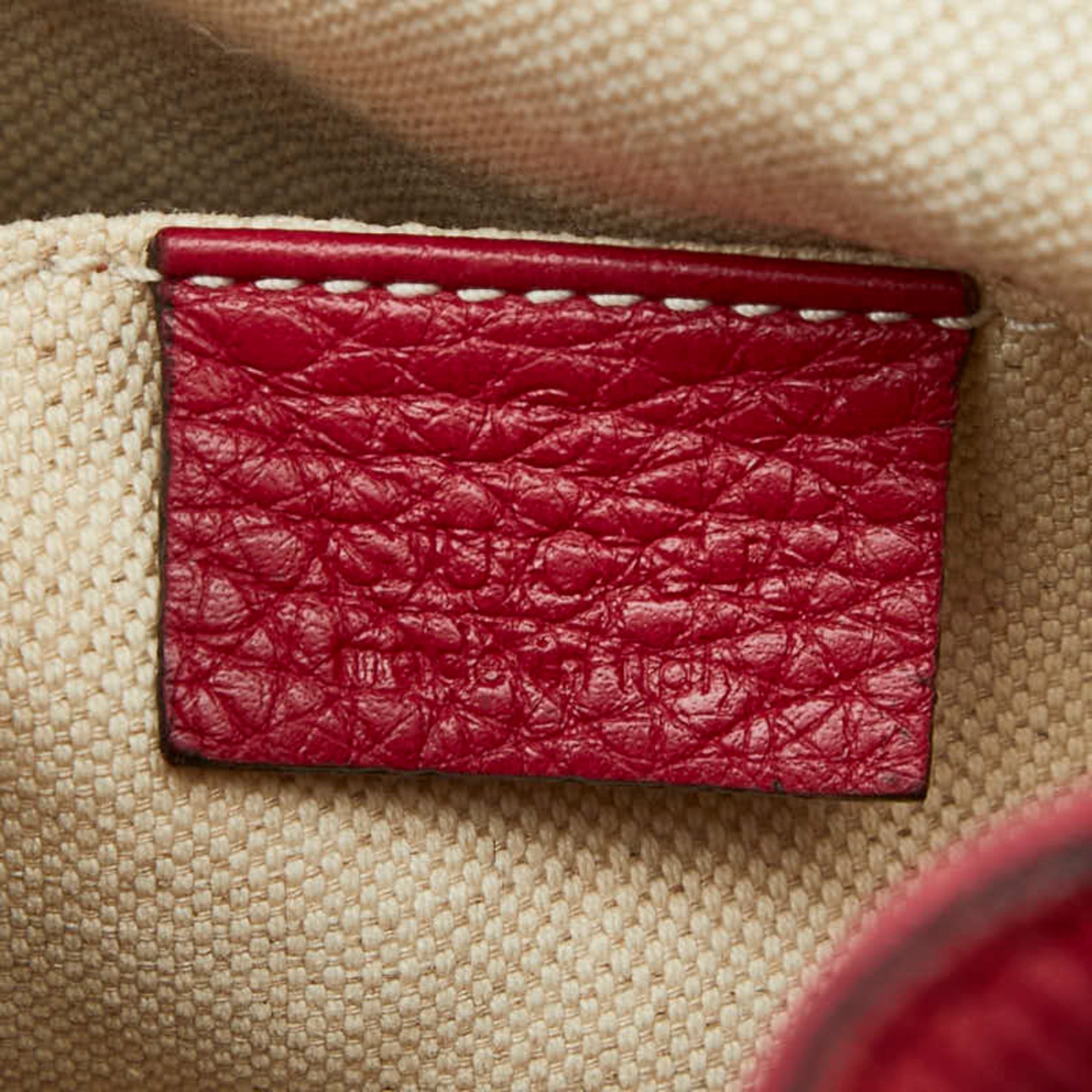 Gucci Red Color Leather Backpack (Pre-Owned)