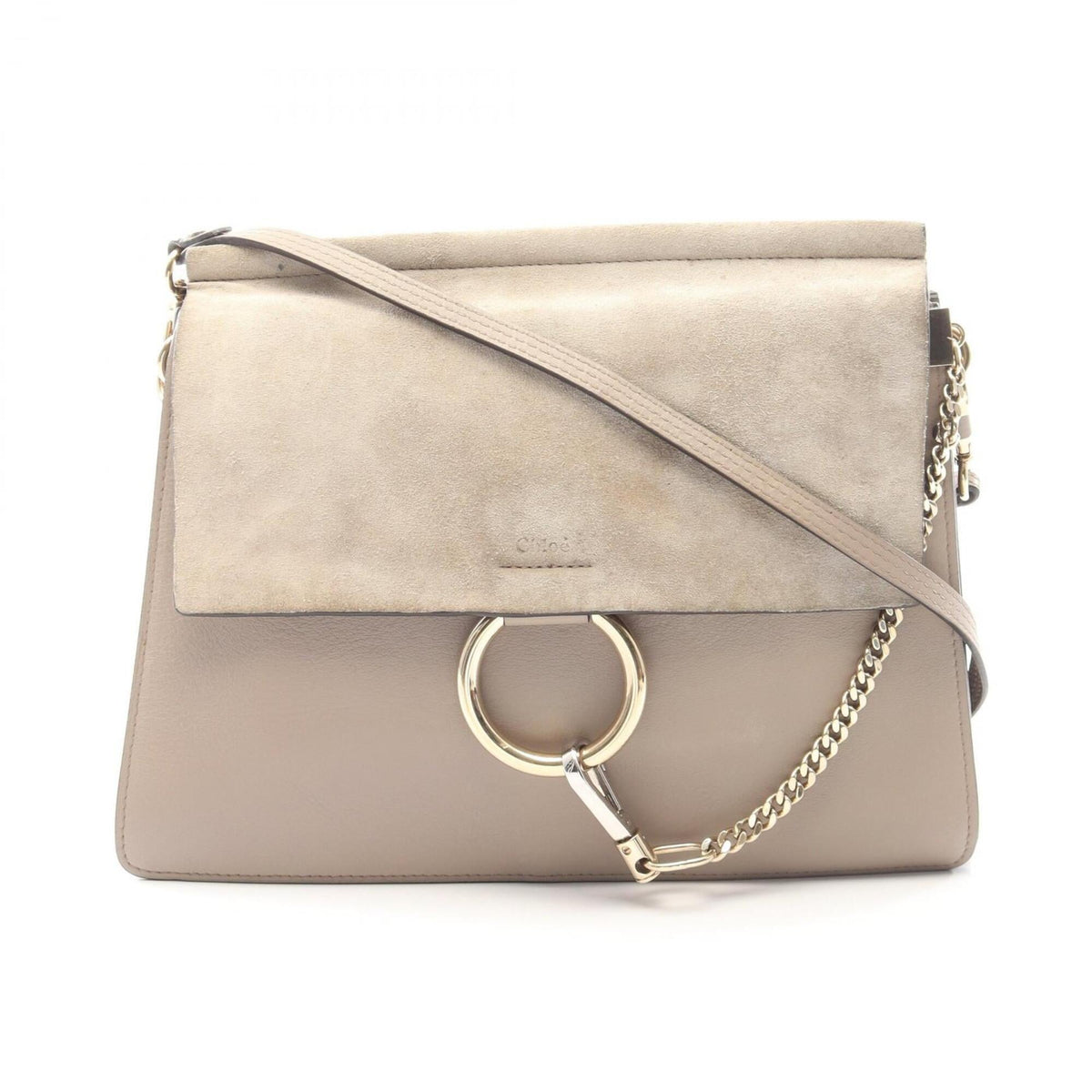 Chloé Beige Leather Suede Handbag Shoulder Bag (Pre-Owned)