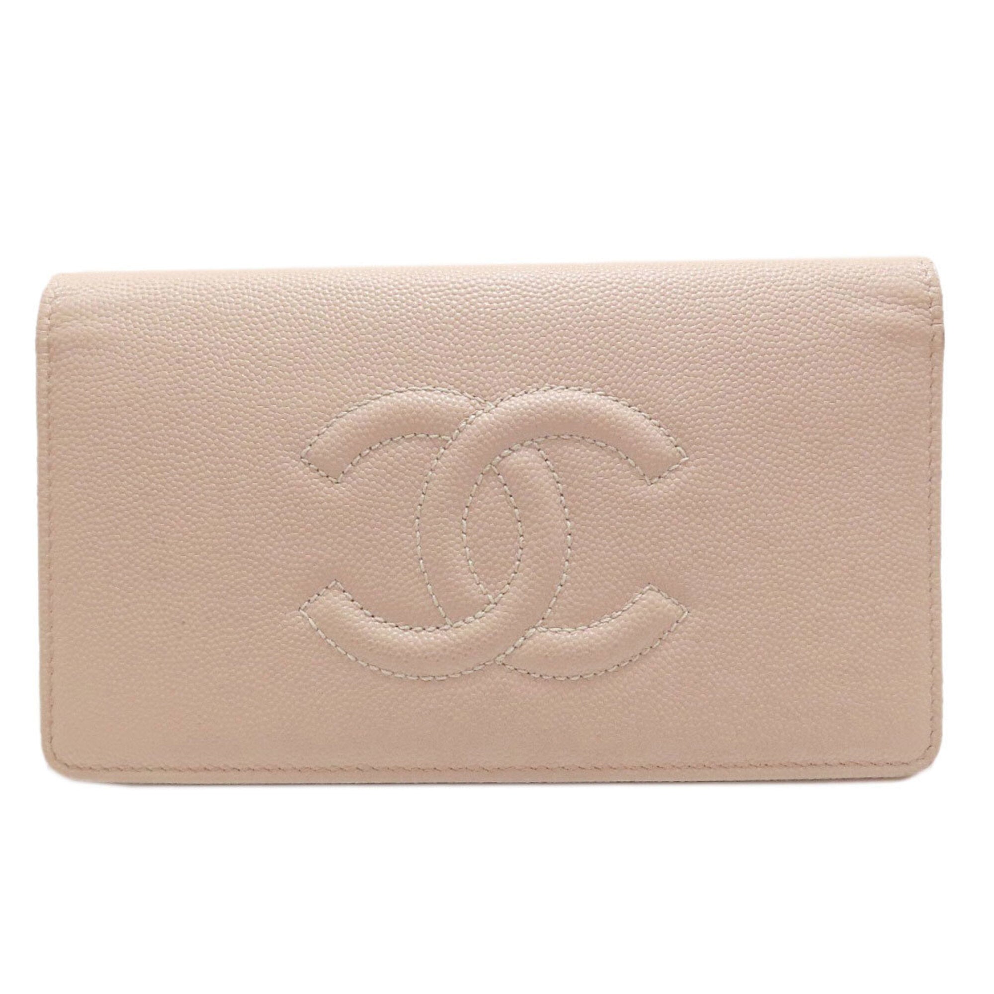 Chanel Beige Long Wallet (Bi-Fold) (Pre-Owned)