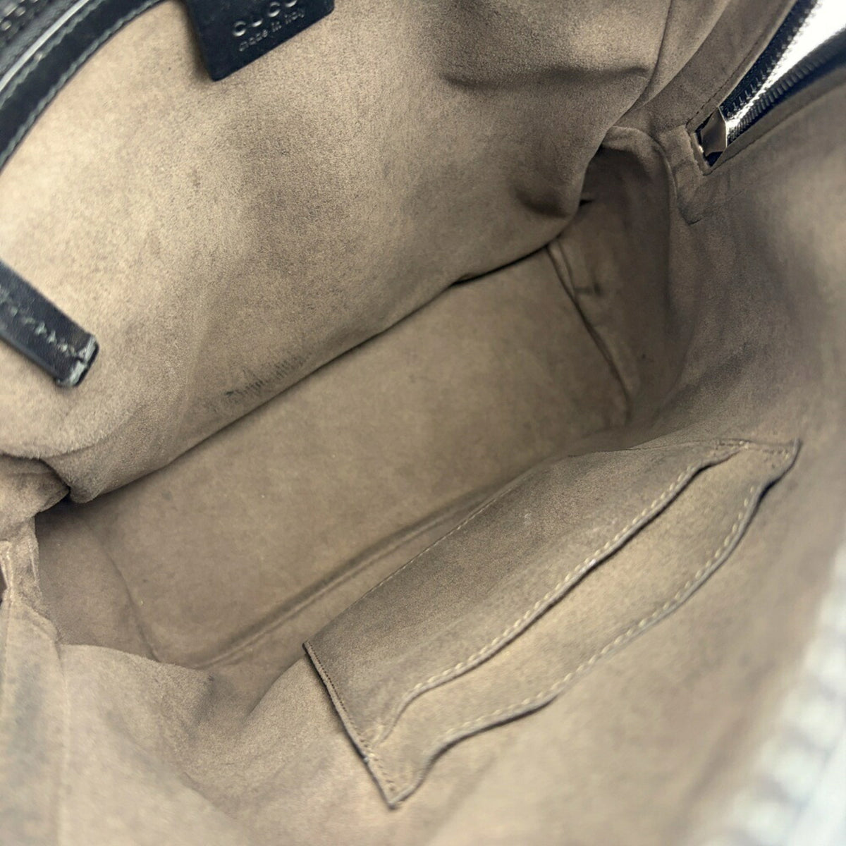 Gucci Beige Black Pvc Leather Backpack (Pre-Owned)