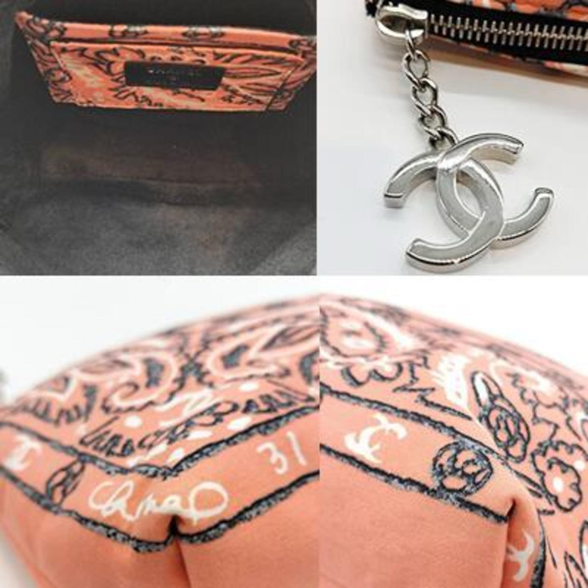 Chanel Cotton Canvas Pouch (Pre-Owned)