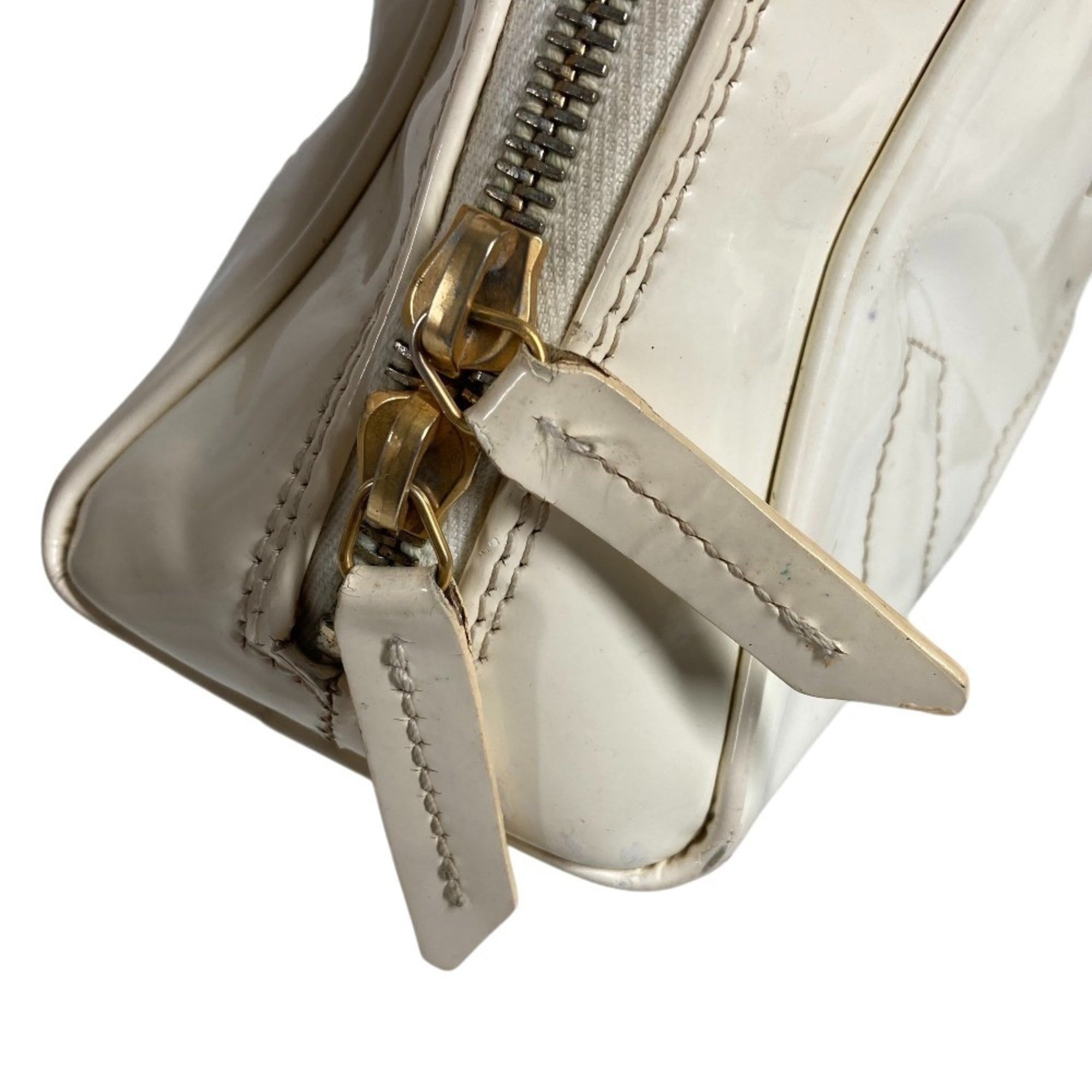 Chanel White Leather Shoulder Bag Tote Bag (Pre-Owned)