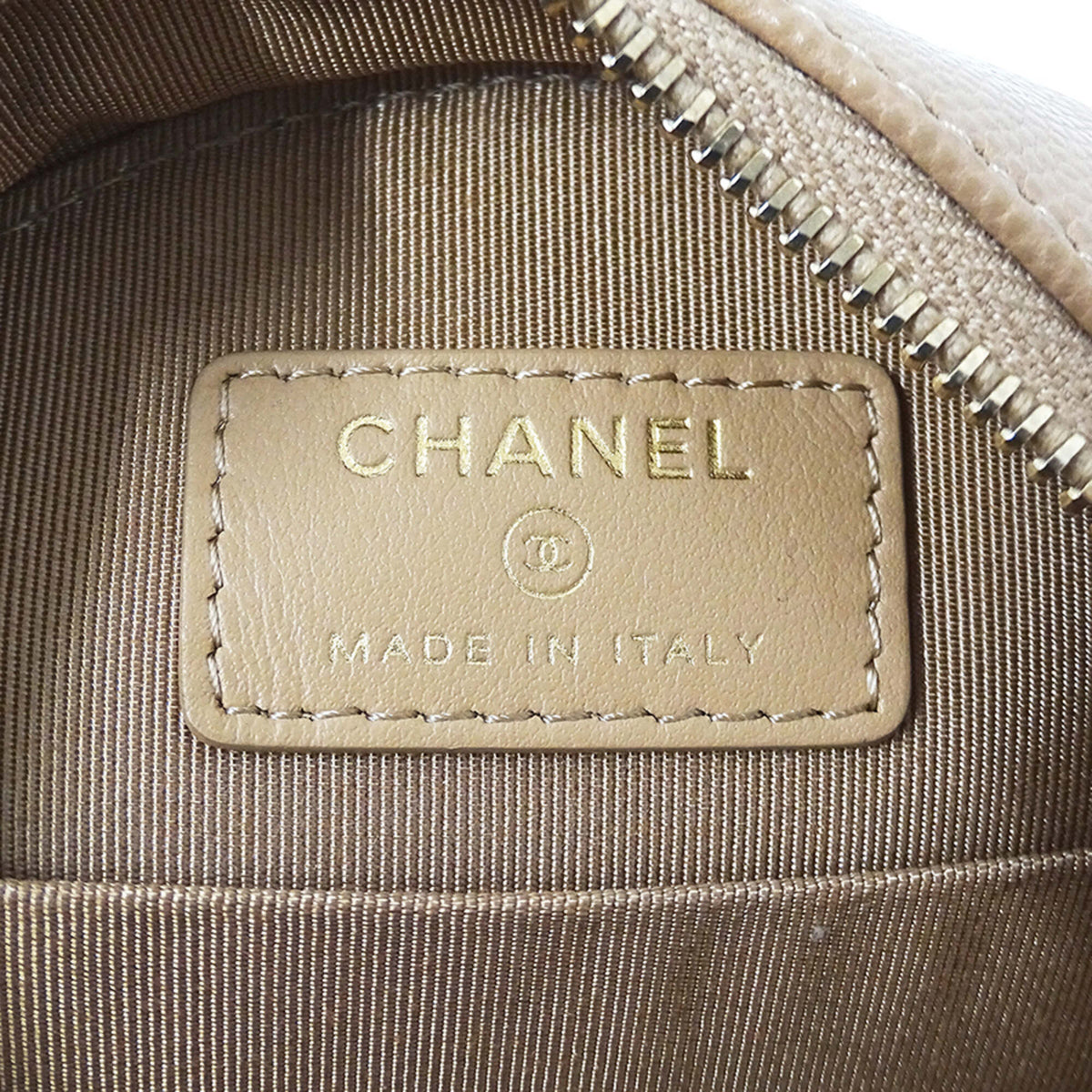 Chanel Beige Grained Calfskin Handbag Shoulder Bag (Pre-Owned)