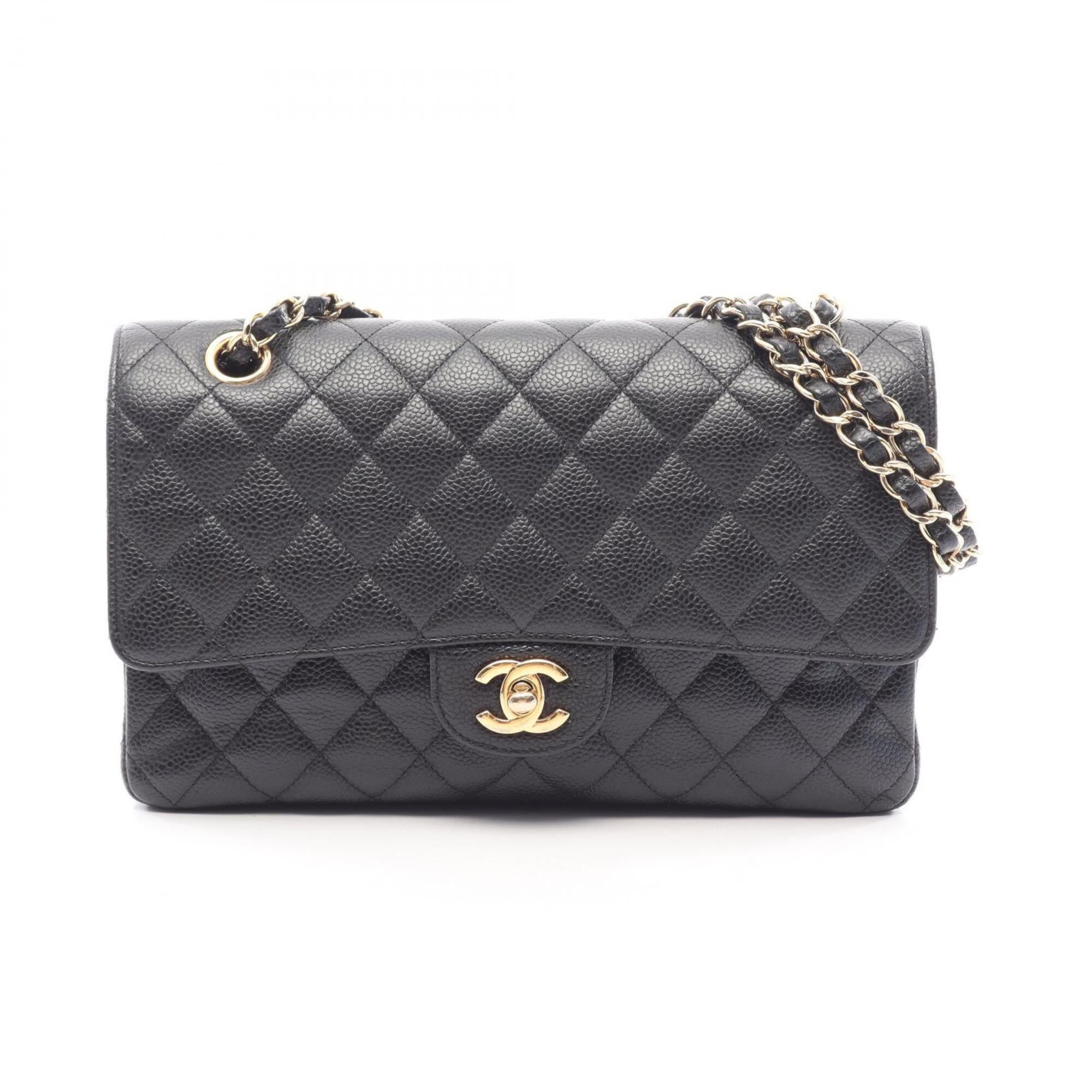 Chanel Black Grained Calfskin Handbag Shoulder Bag (Pre-Owned)