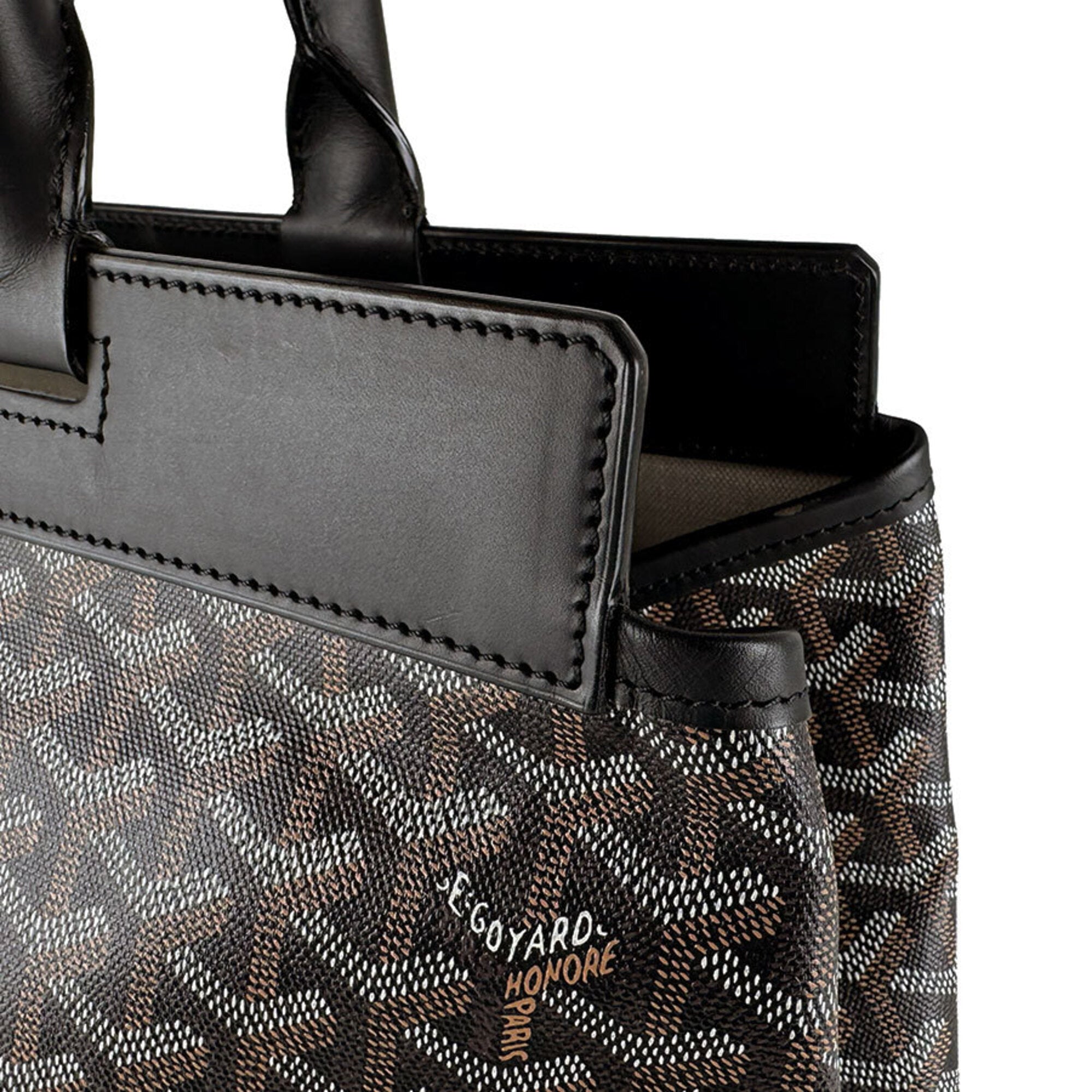 Goyard Black Coated Canvas Leather Handbag (Pre-Owned)