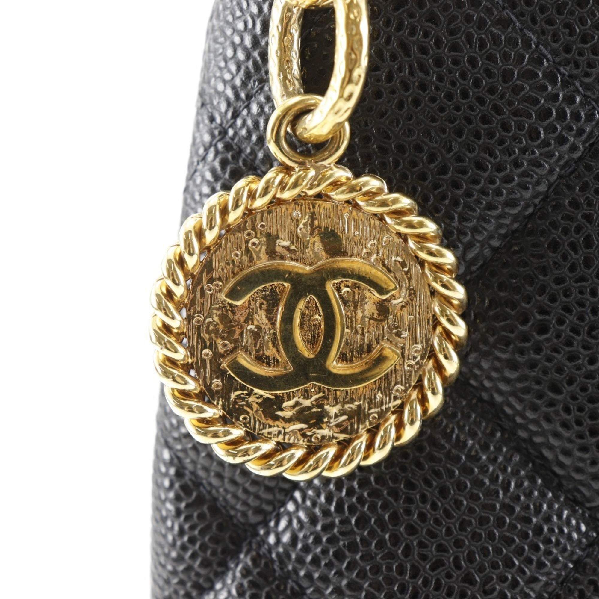Chanel Matelasse Black Grained Calfskin Tote Bag (Pre-Owned)
