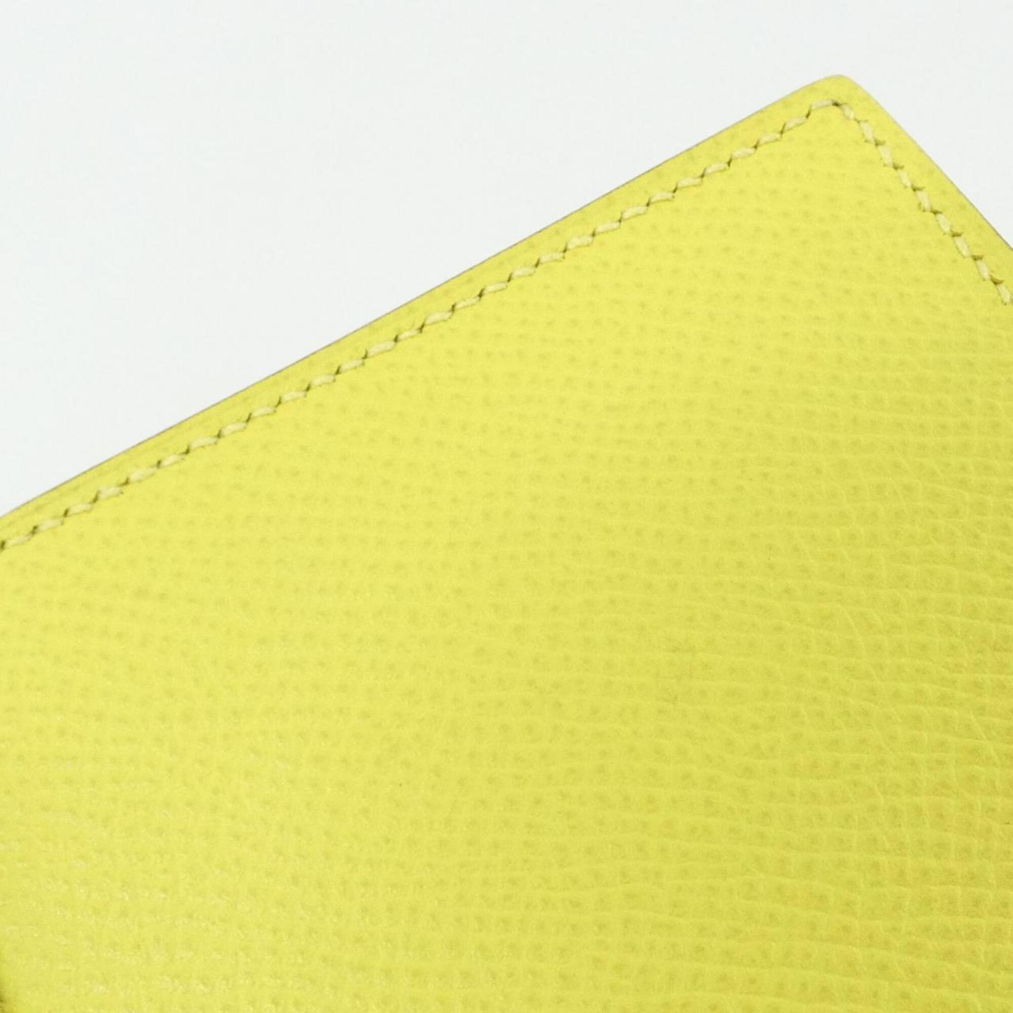 Hermes Lime Yellow Epsom Leather Long Wallet (Bi-Fold) (Pre-Owned)