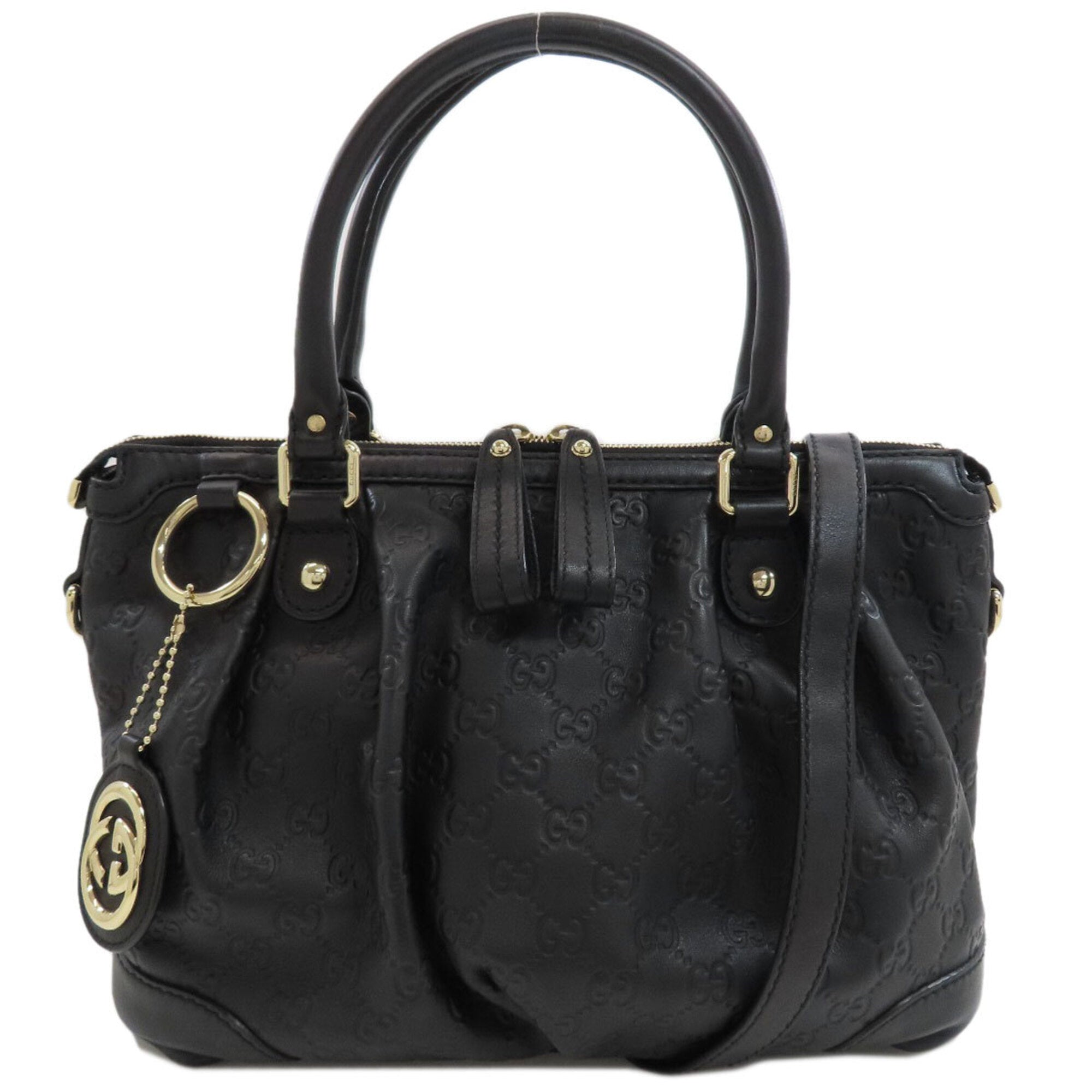 Gucci Sukey Black Leather Tote Bag (Pre-Owned)