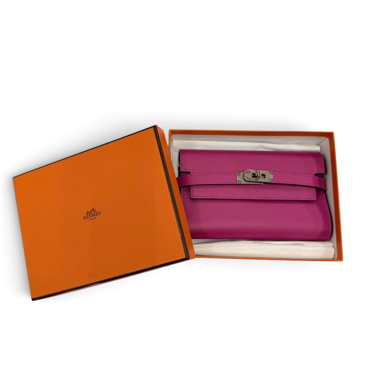 Hermes Rose Purple Epsom Leather Wallet (Tri-Fold) (Pre-Owned)
