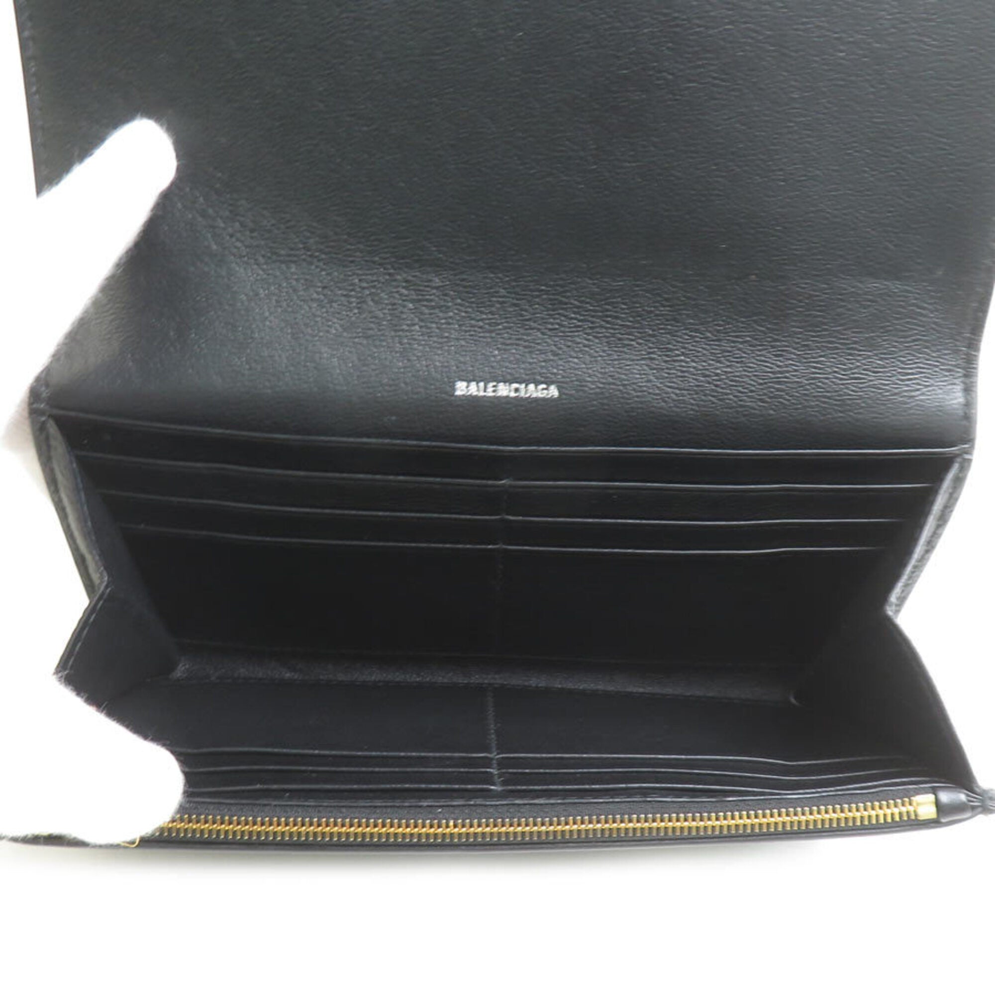 Balenciaga Black Leather Long Wallet (Bi-Fold) (Pre-Owned)