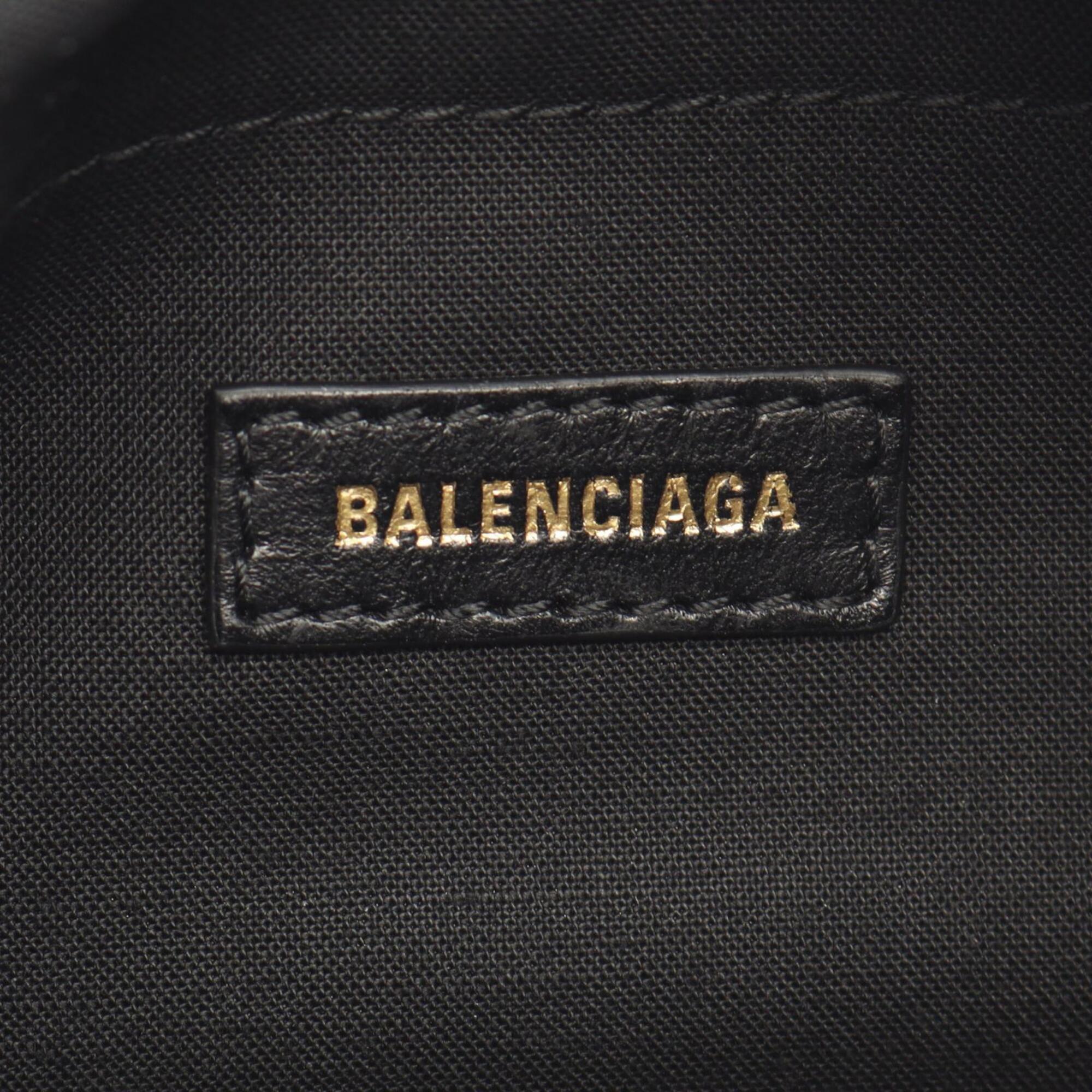 Balenciaga Black Leather Handbag Shoulder Bag (Pre-Owned)