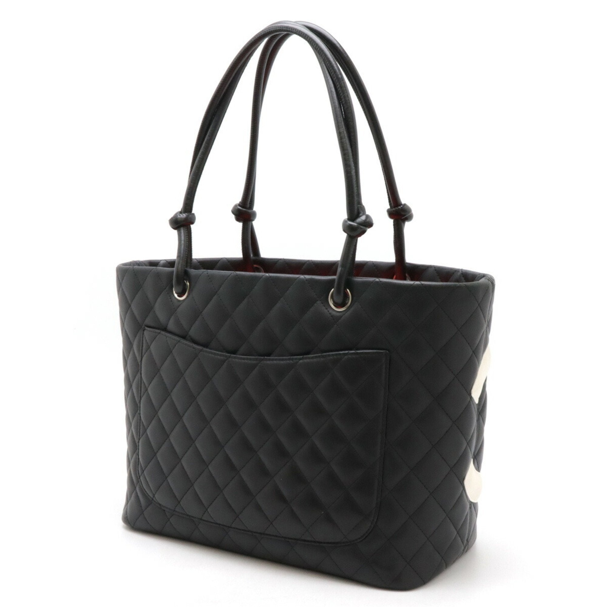 Chanel Black White Cambon Ligne Shoulder Bag Tote Bag (Pre-Owned)