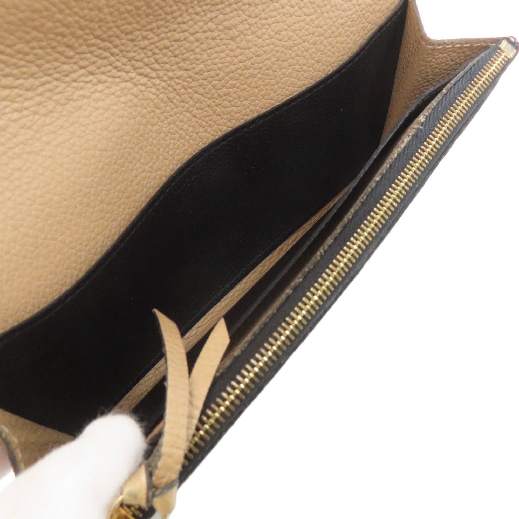 Louis Vuitton Beige Black Monogram Empreinte Long Wallet (Bi-Fold) (Pre-Owned)