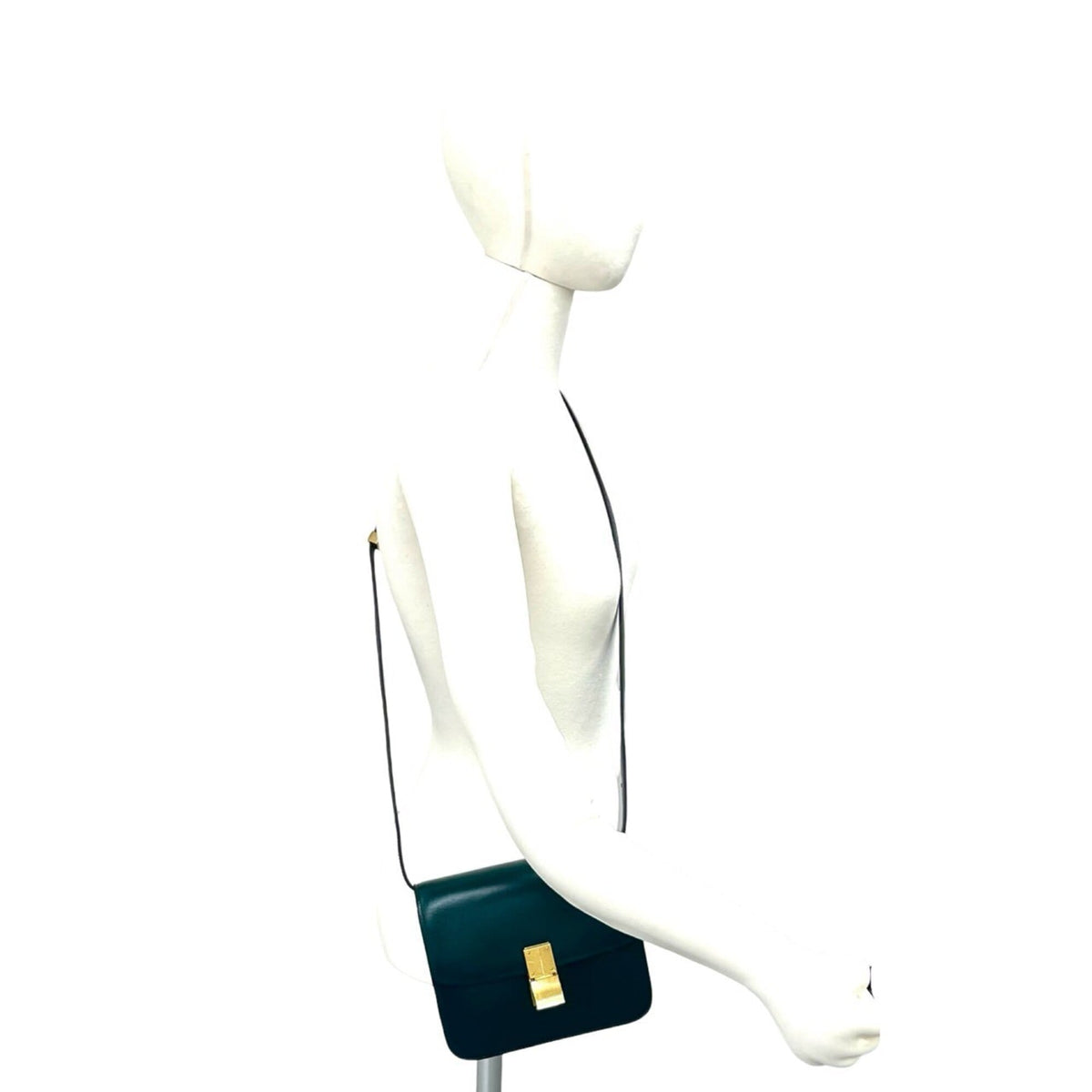 Celine Green Leather Pochette Shoulder Bag (Pre-Owned)