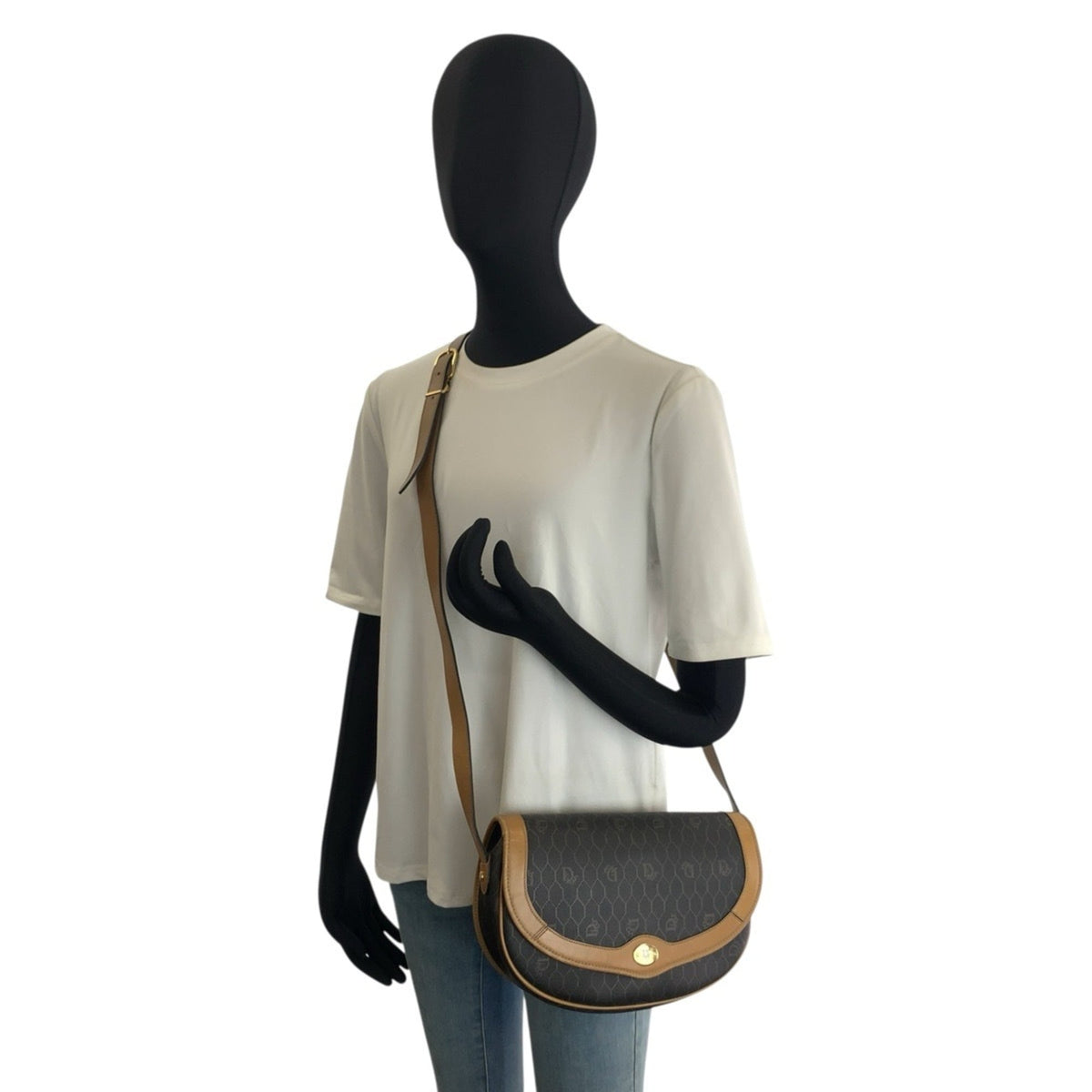 Christian Dior Brown Pvc Leather Pochette Shoulder Bag (Pre-Owned)