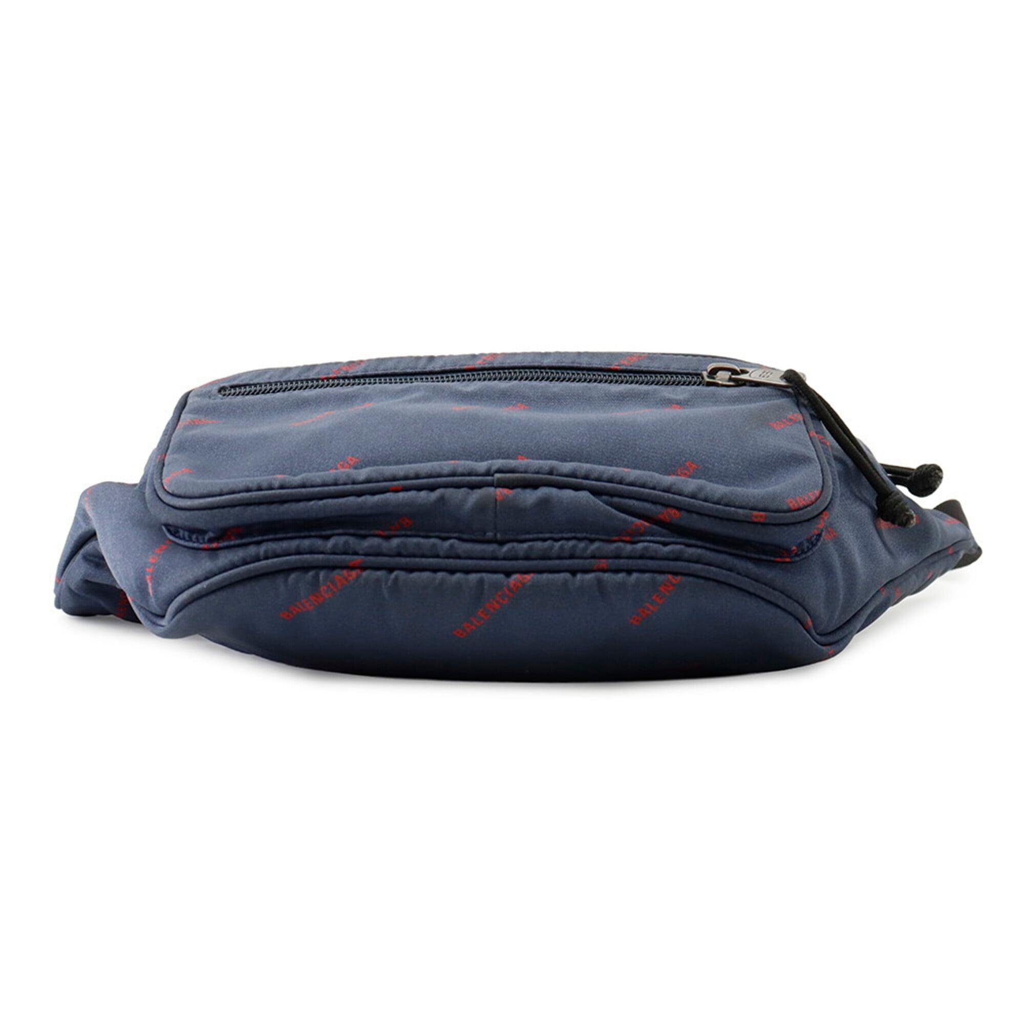 Balenciaga Navy Red Color Nylon Sling Bag (Pre-Owned)