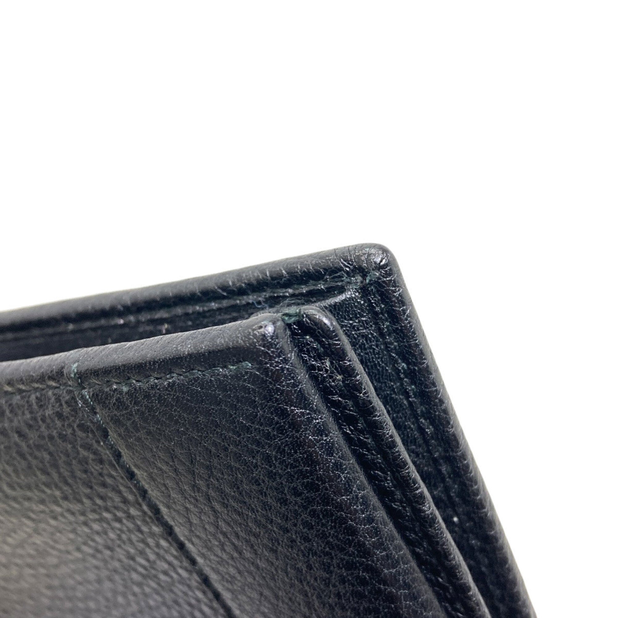 Bvlgari Black Leather Long Wallet (Bi-Fold) (Pre-Owned)