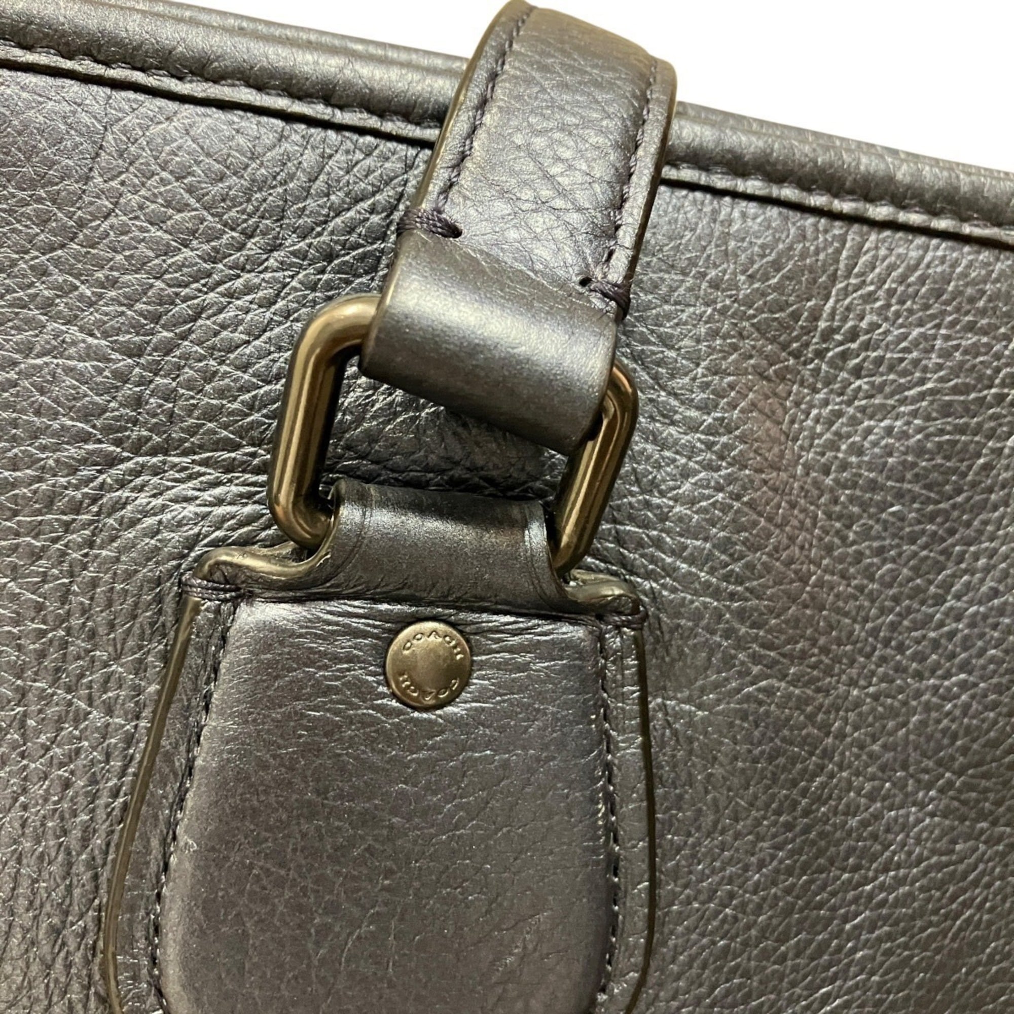 Coach Navy Leather Tote Bag (Pre-Owned)