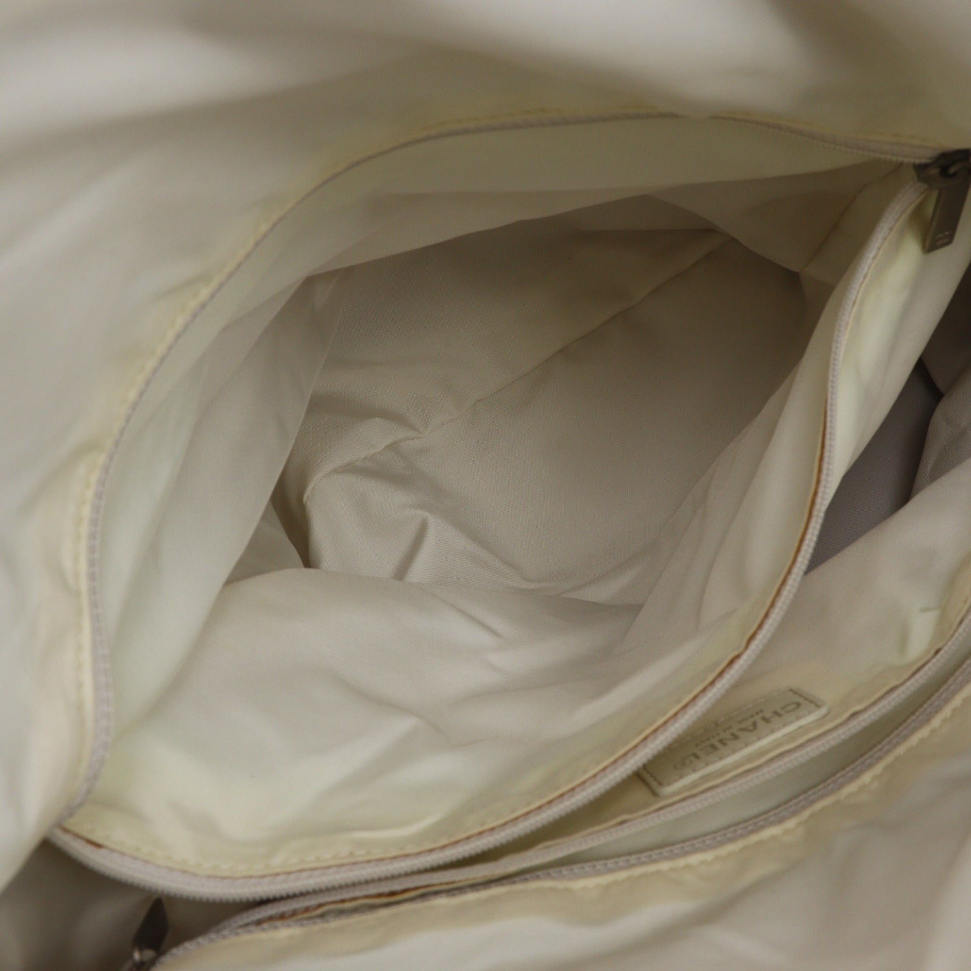 Chanel New Travel Line Beige Nylon Canvas Boston Bag Weekend Bag (Pre-Owned)