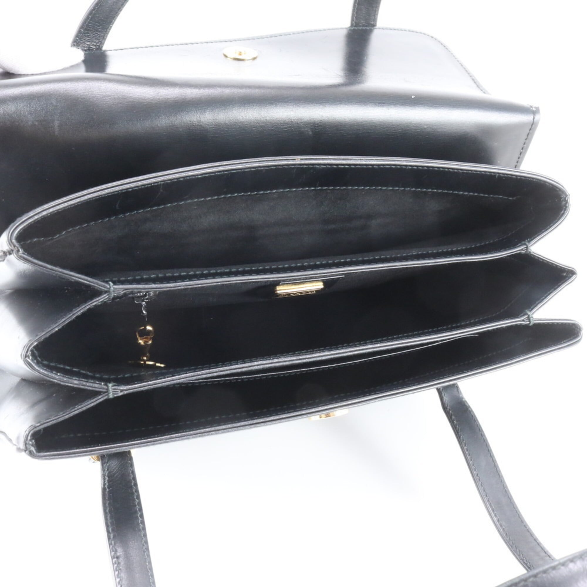 Gucci Black Leather Handbag Tote Bag (Pre-Owned)