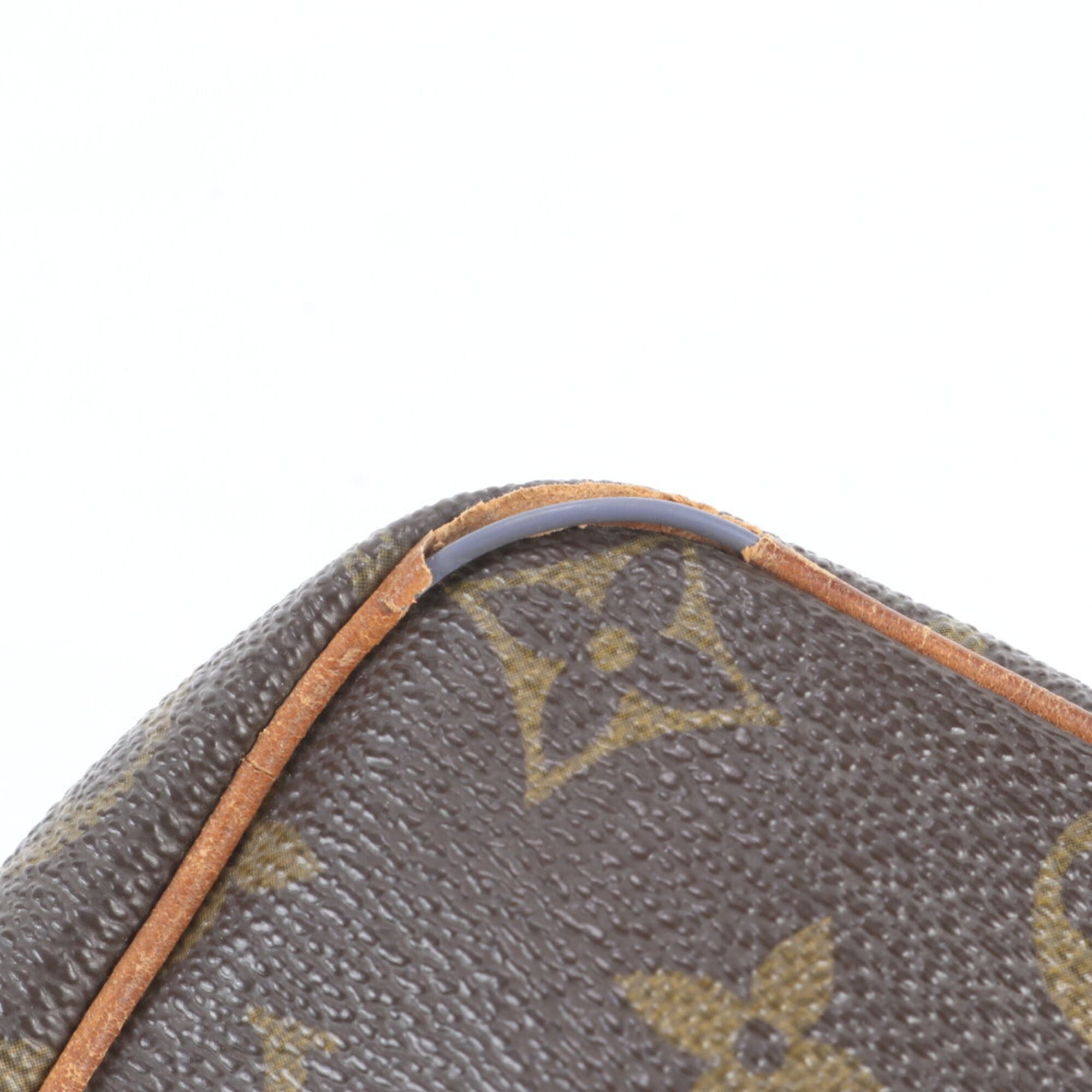 Louis Vuitton Brown Leather Coated Canvas Messenger Bag Shoulder Bag Tote Bag (Pre-Owned)