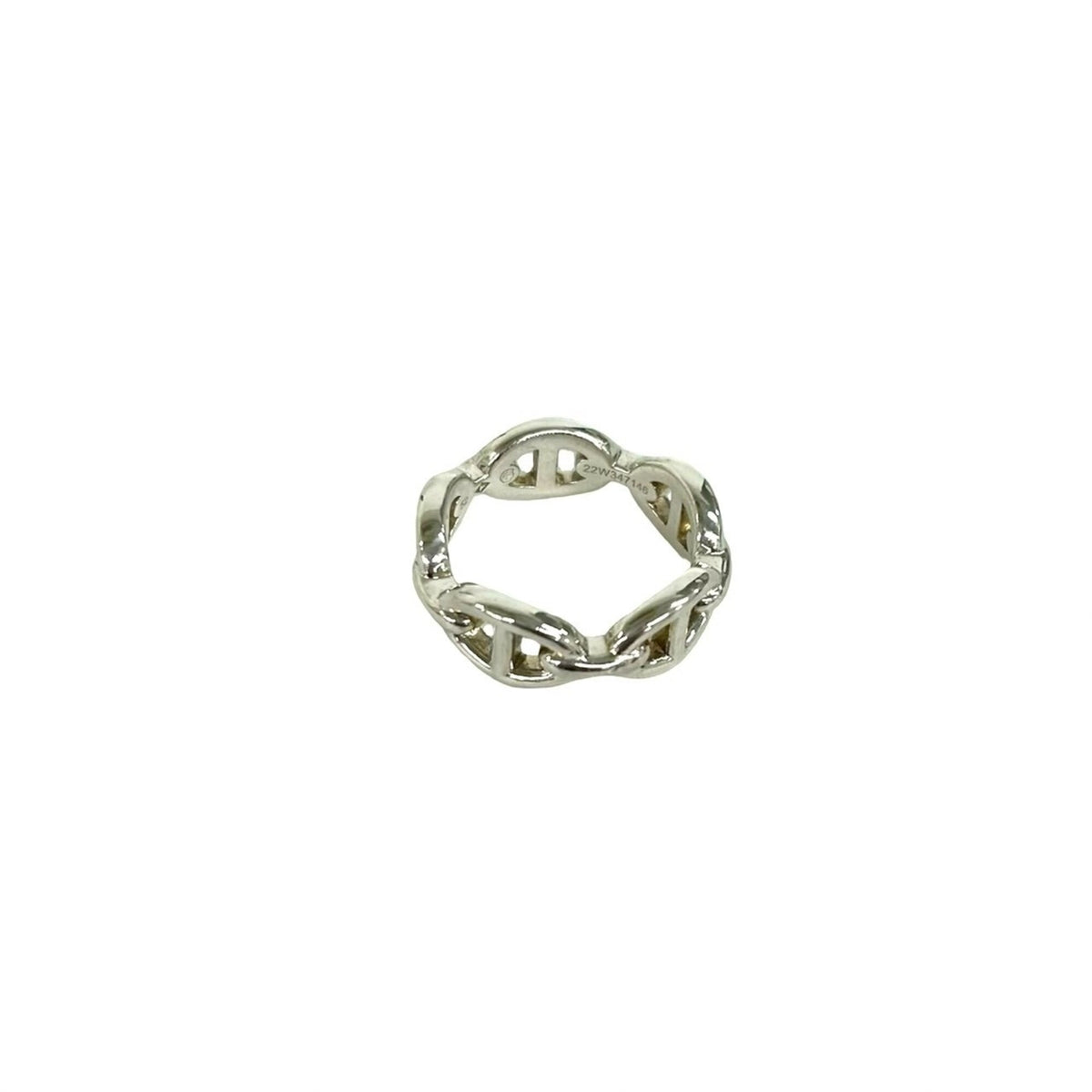 Hermes Silver Silver 925 Band Ring (Pre-Owned)