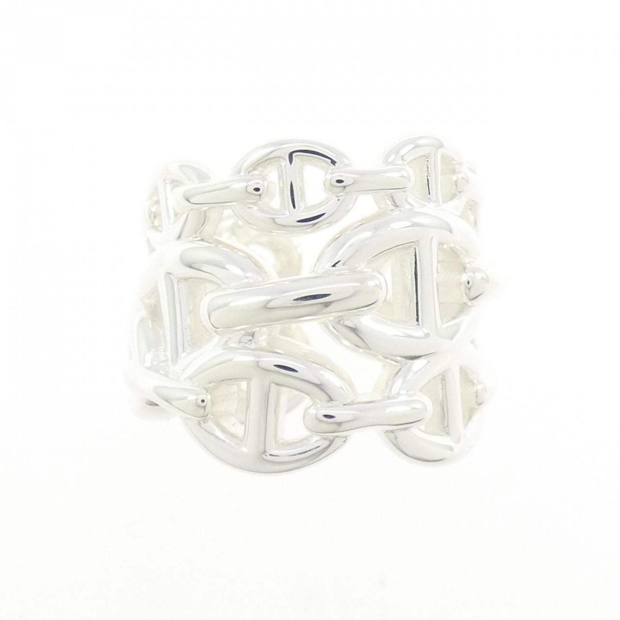 Hermes Silver Silver 925 Band Ring (Pre-Owned)