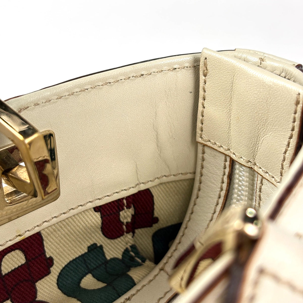 Gucci White Leather Tote Bag (Pre-Owned)