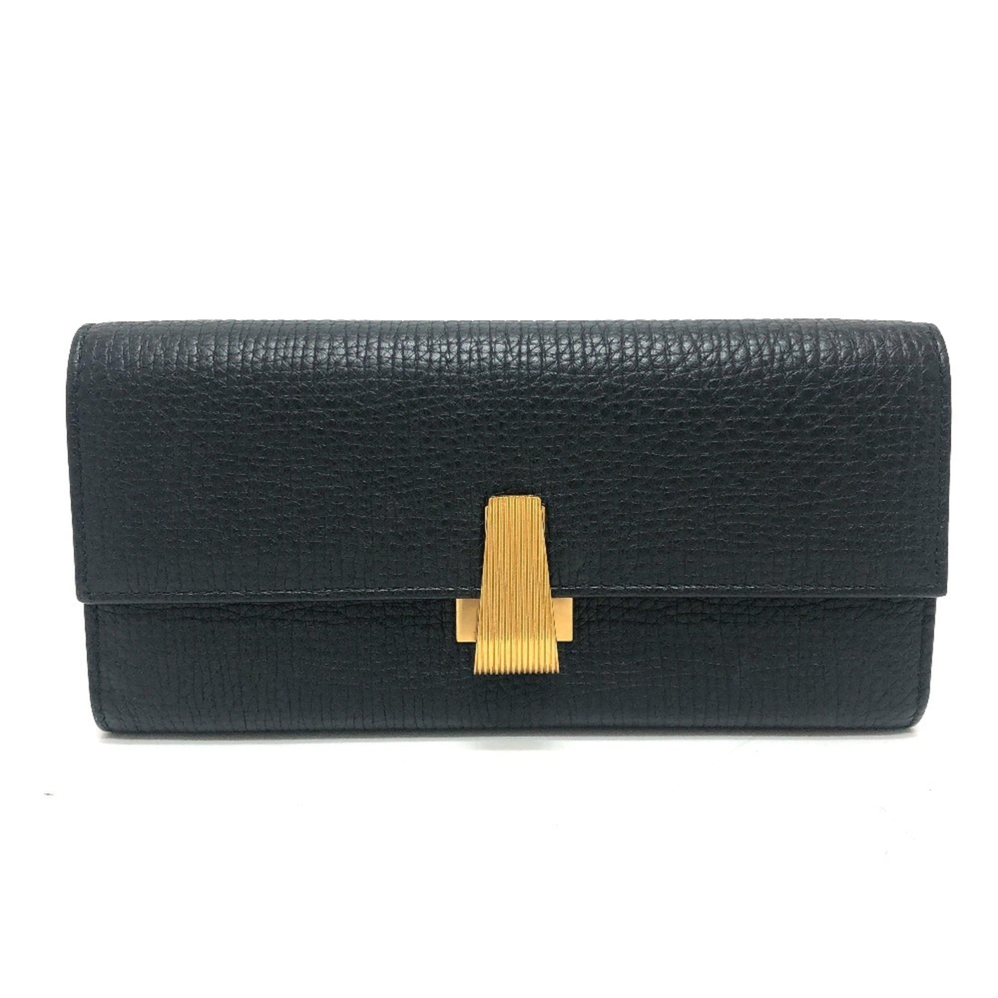Bottega Veneta Black Leather Long Wallet (Bi-Fold) (Pre-Owned)