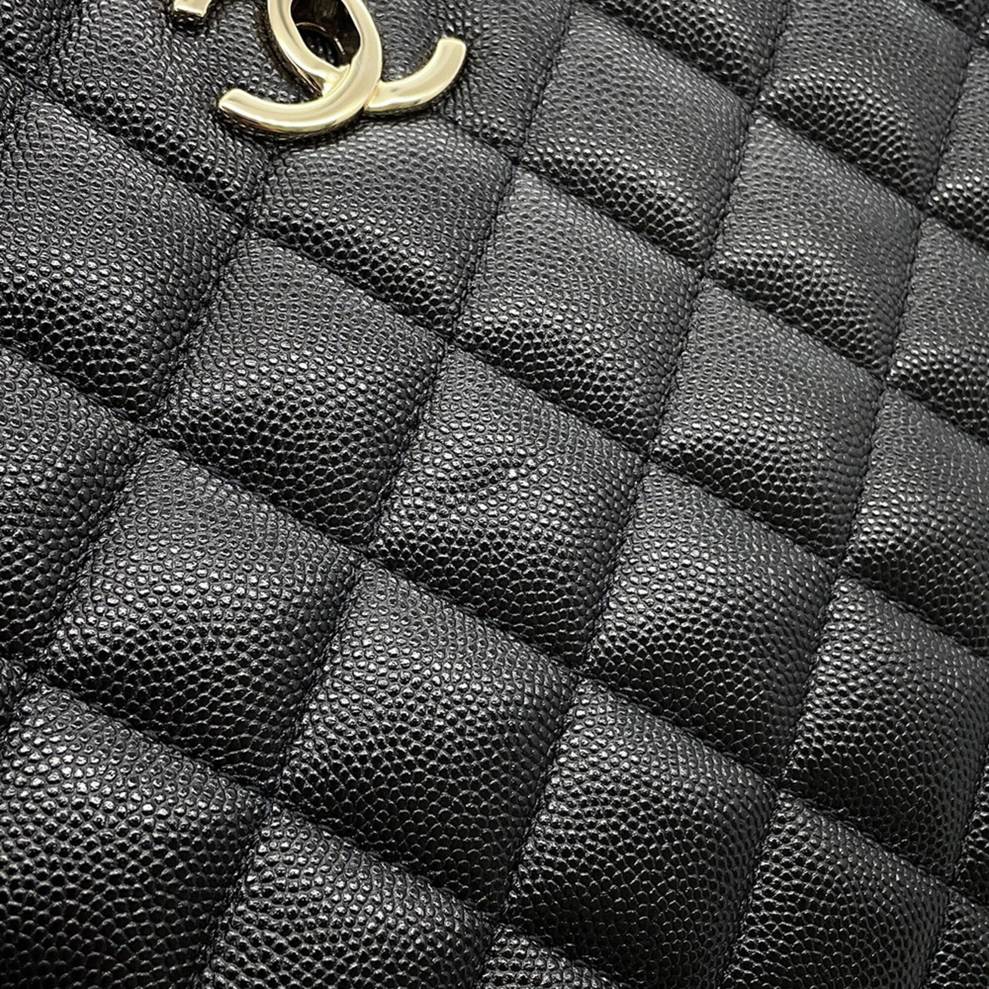 Chanel Black Grained Calfskin Shopping Bag Tote Bag (Pre-Owned)