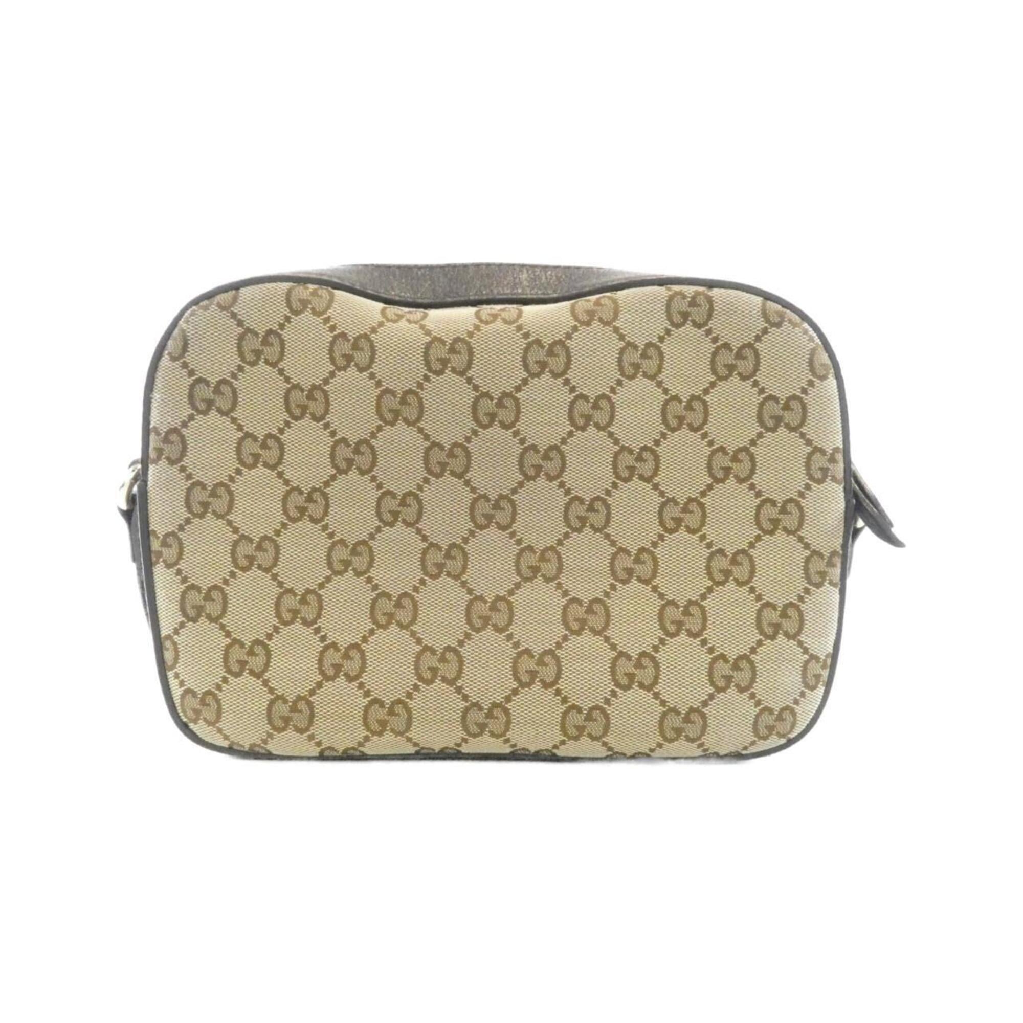 Gucci Beige Brown Gg Canvas Shoulder Bag (Pre-Owned)
