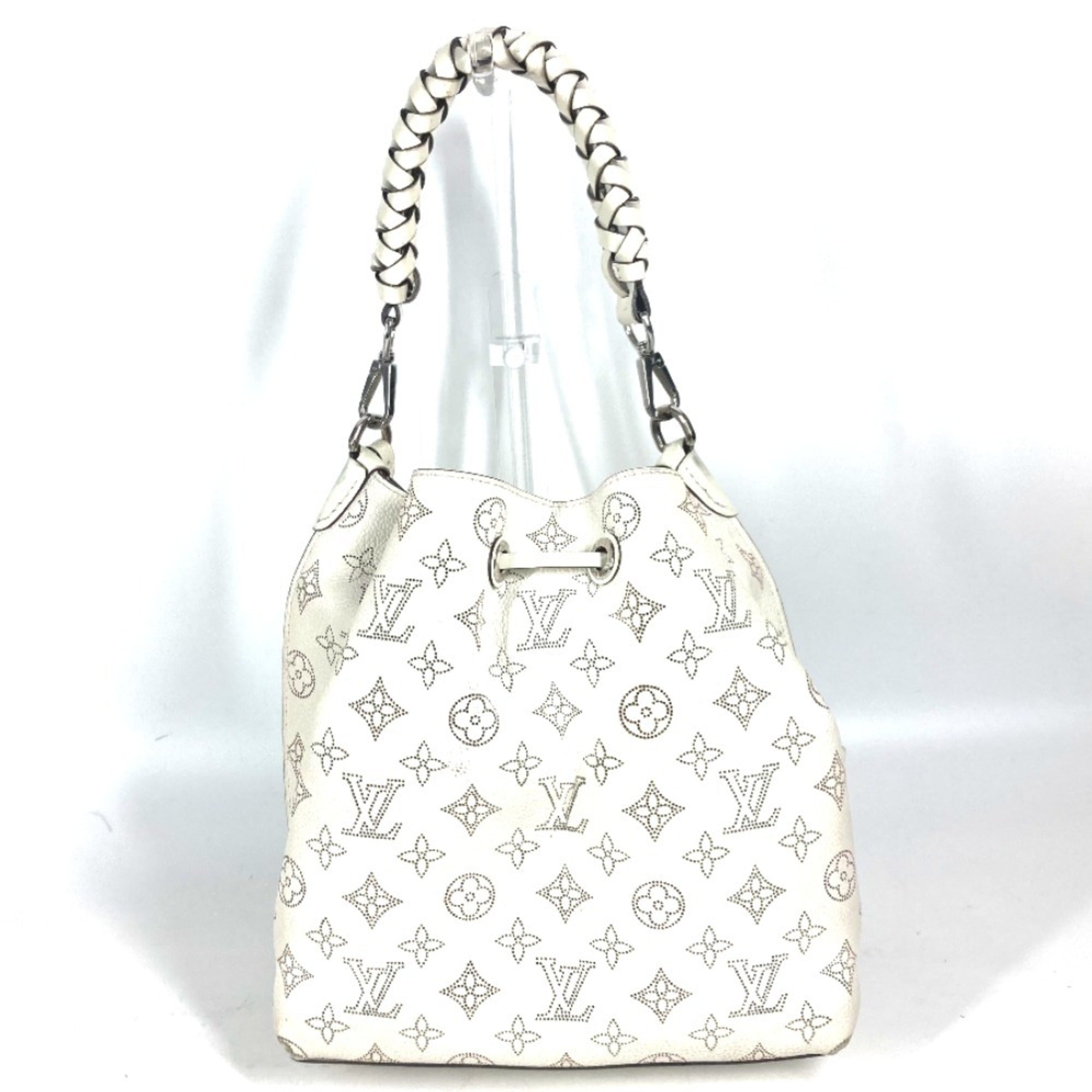 Louis Vuitton Blanc White Mahina Leather Handbag Shoulder Bag (Pre-Owned)