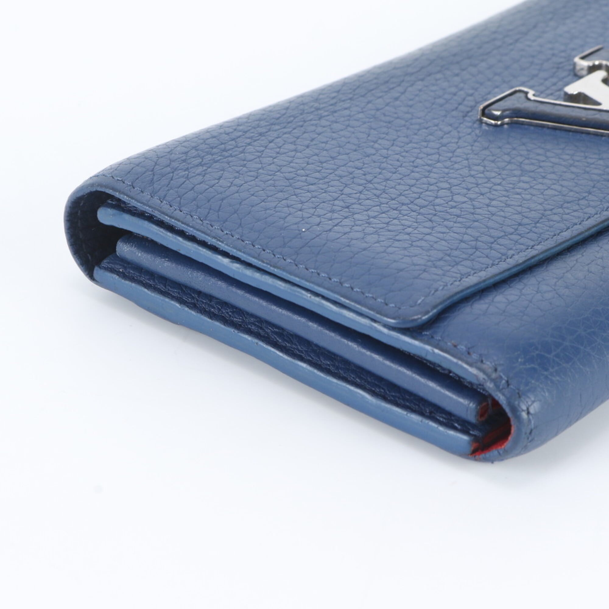 Louis Vuitton Navy Blue Leather Coin Purse/Coin Case (Pre-Owned)
