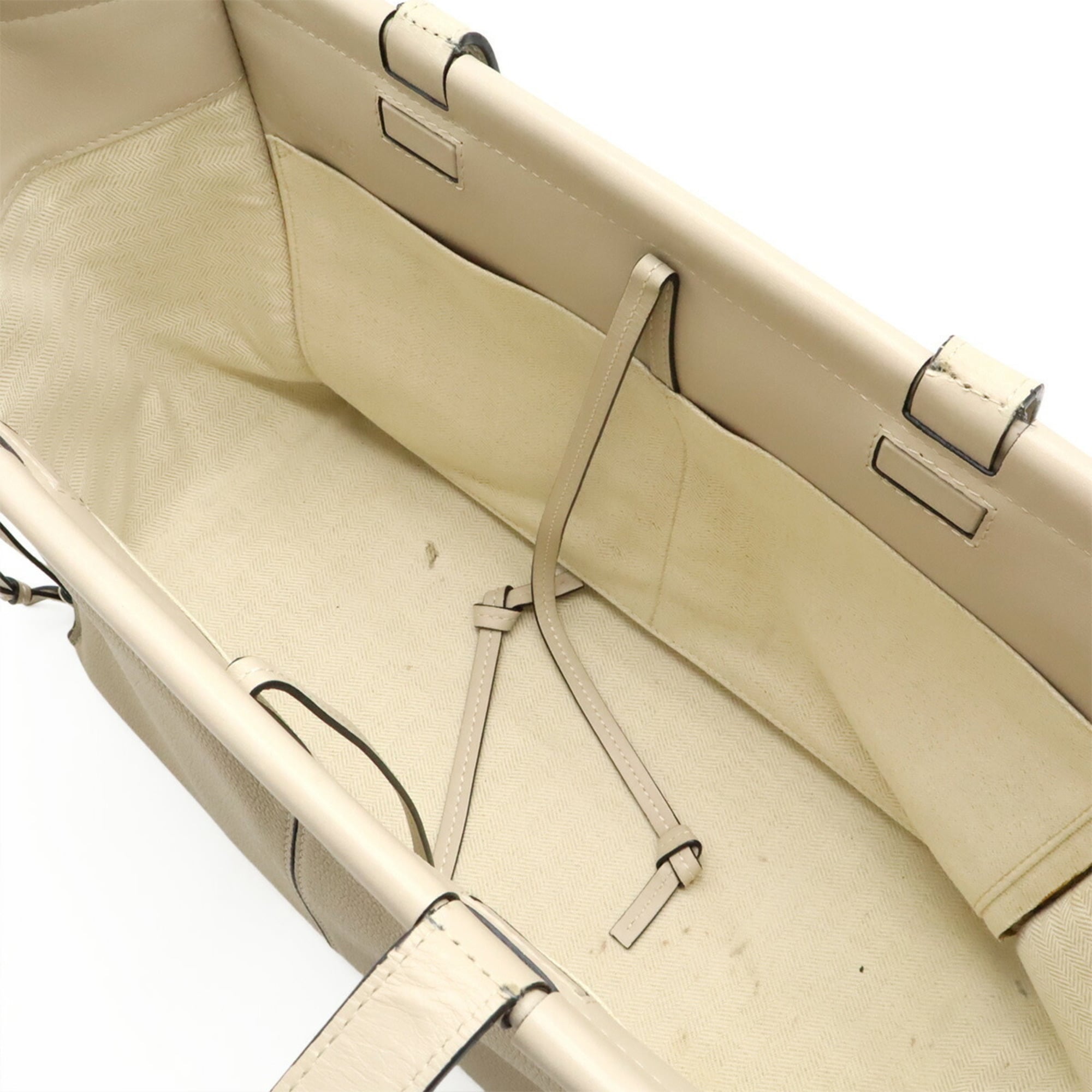 Loewe Beige Leather Shoulder Bag Tote Bag (Pre-Owned)