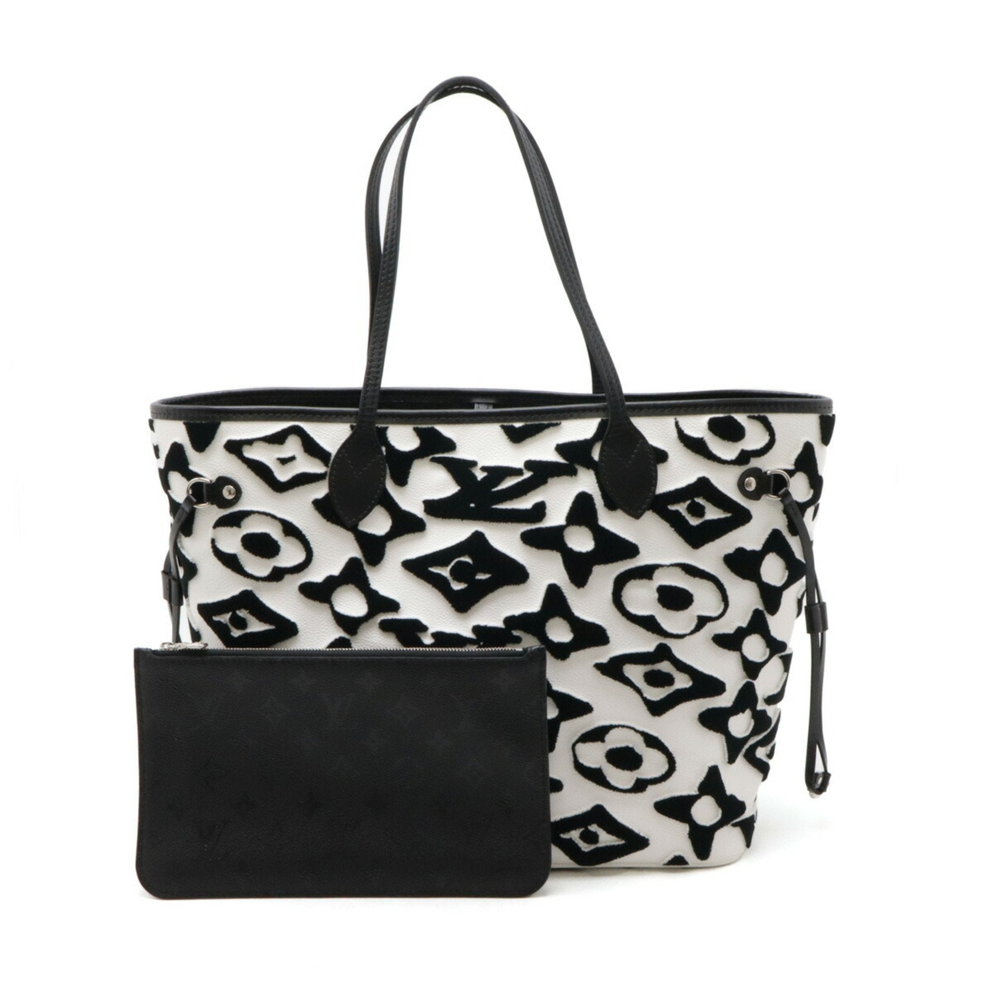 Louis Vuitton Black Monogram White Monogram Pouch Shoulder Bag Tote Bag (Pre-Owned)