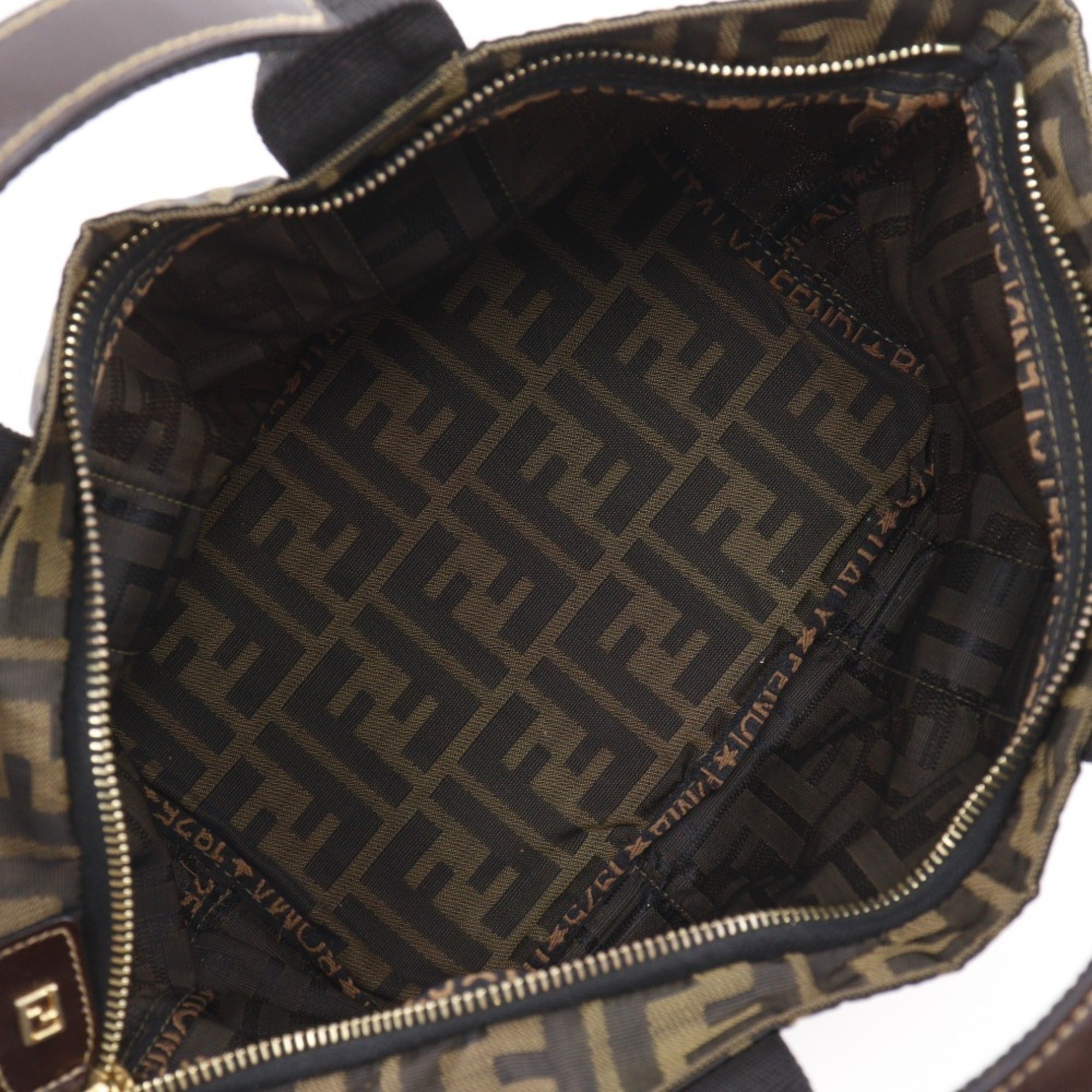 Fendi Brown Nylon Canvas Handbag (Pre-Owned)