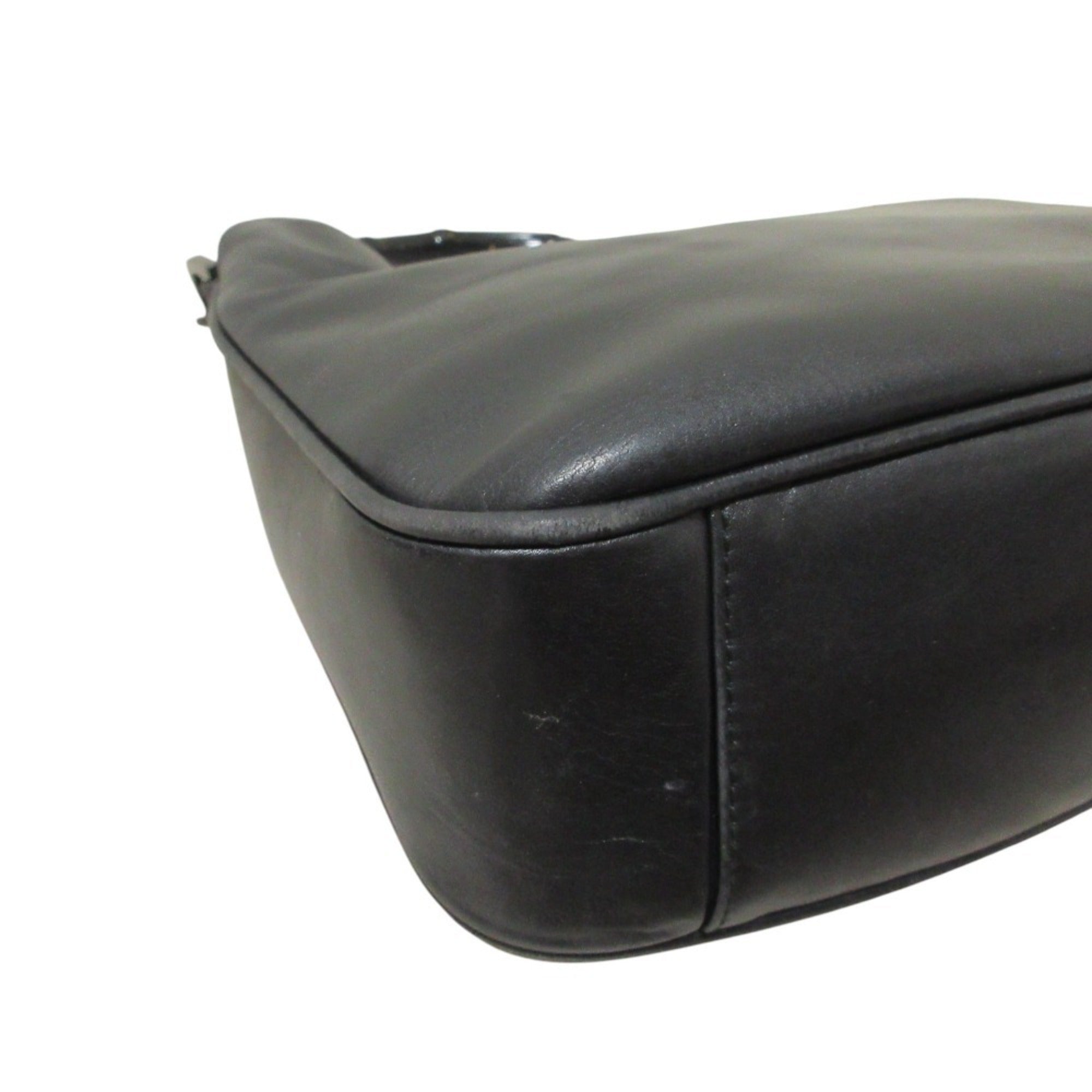 Gucci Black Leather Handbag Shoulder Bag (Pre-Owned)
