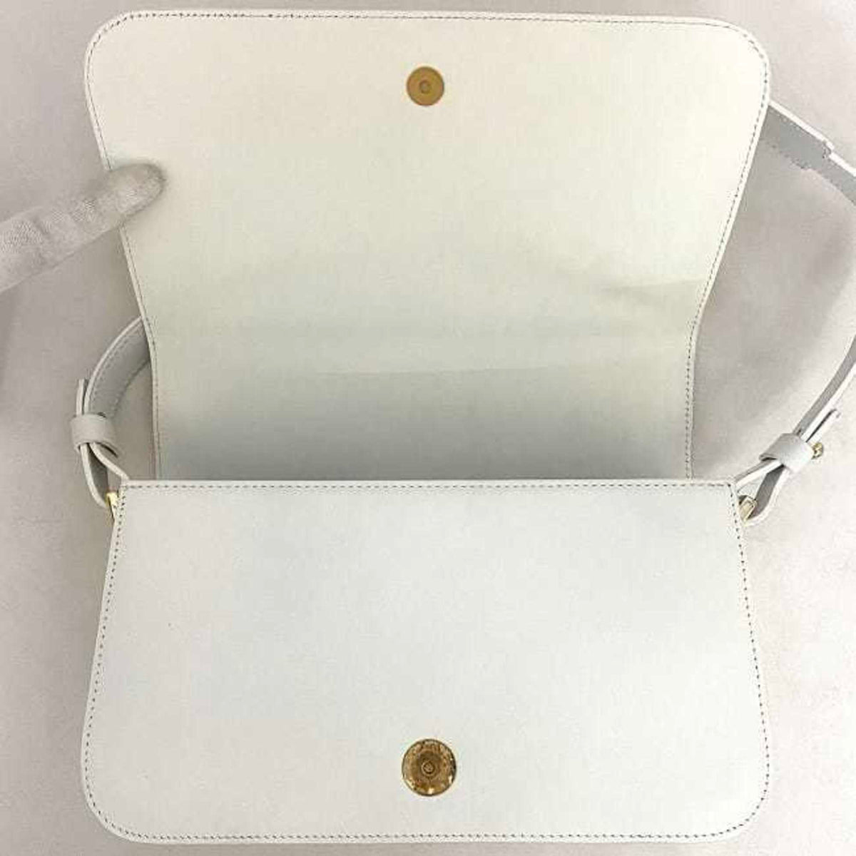 Celine White Leather Handbag Shoulder Bag (Pre-Owned)