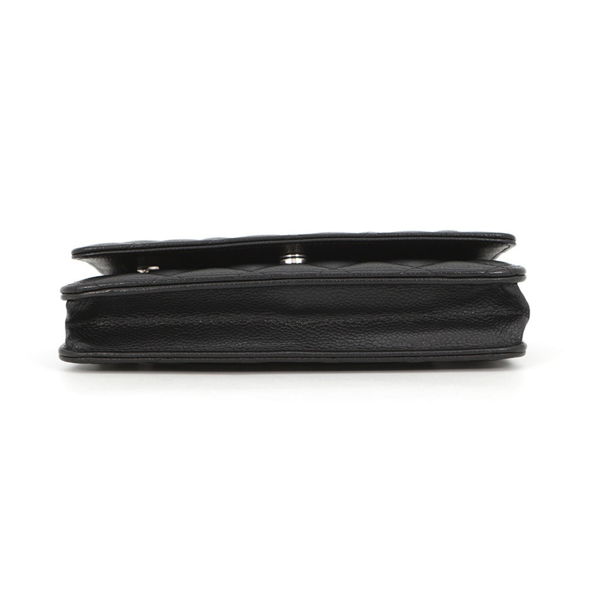 Chanel Black Grained Calfskin Chain/Shoulder Wallet (Pre-Owned)
