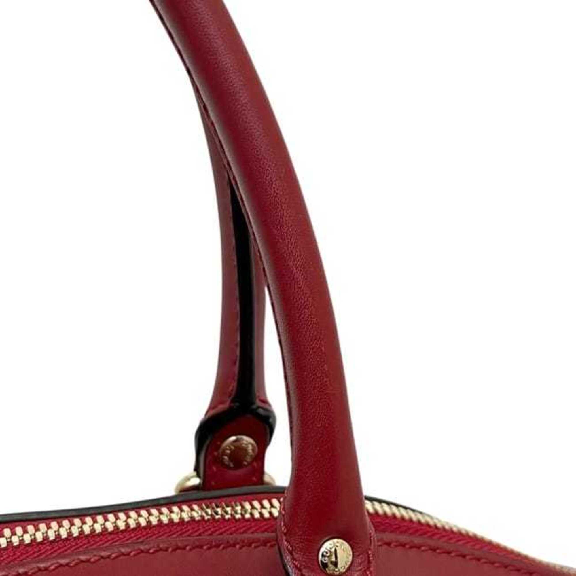 Gucci Red Color Leather Shoulder Bag Tote Bag (Pre-Owned)