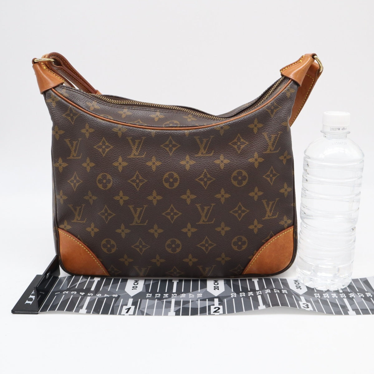 Louis Vuitton Beige Brown Coated Canvas Leather Shoulder Bag (Pre-Owned)