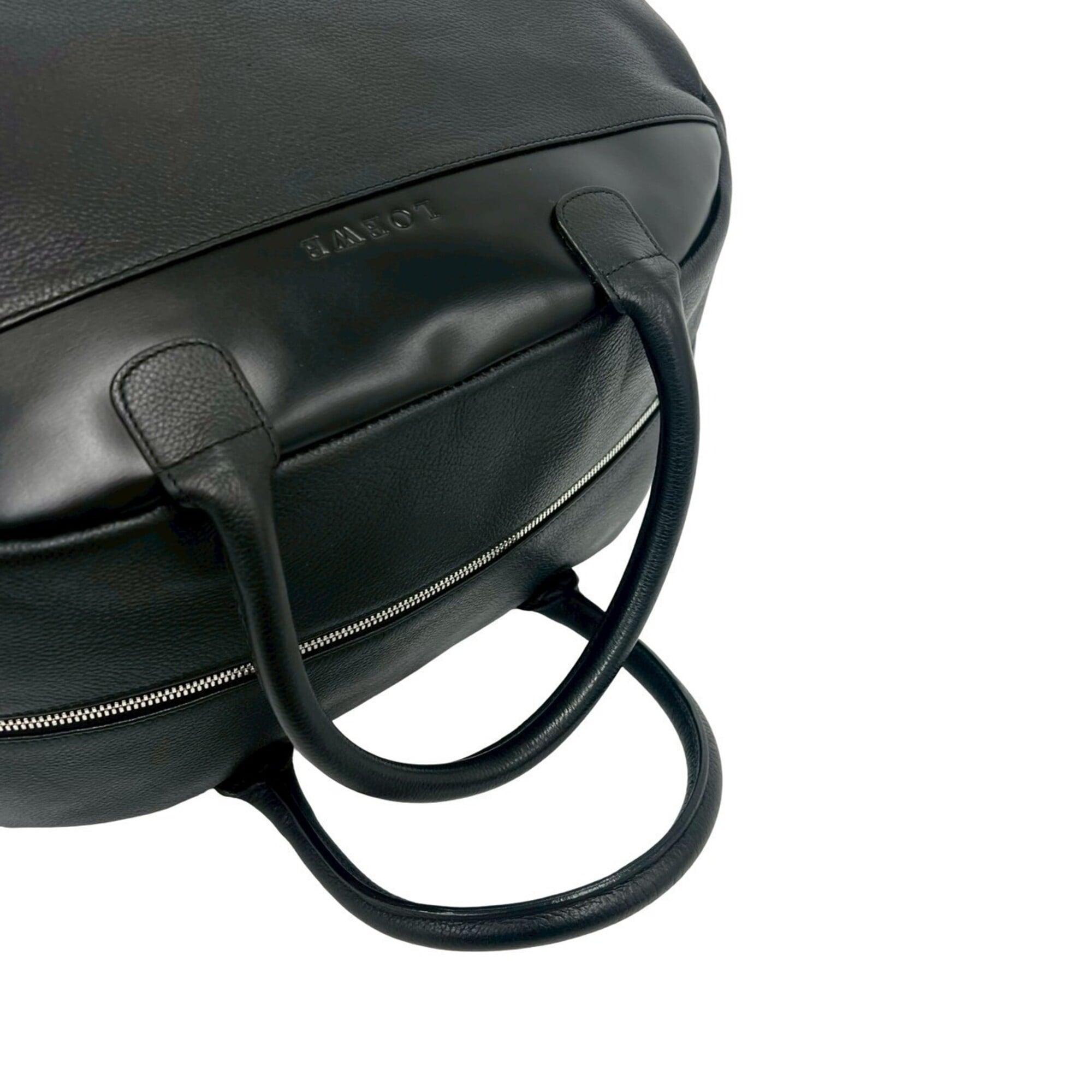 Loewe Black Leather Boston Bag Handbag Shoulder Bag (Pre-Owned)