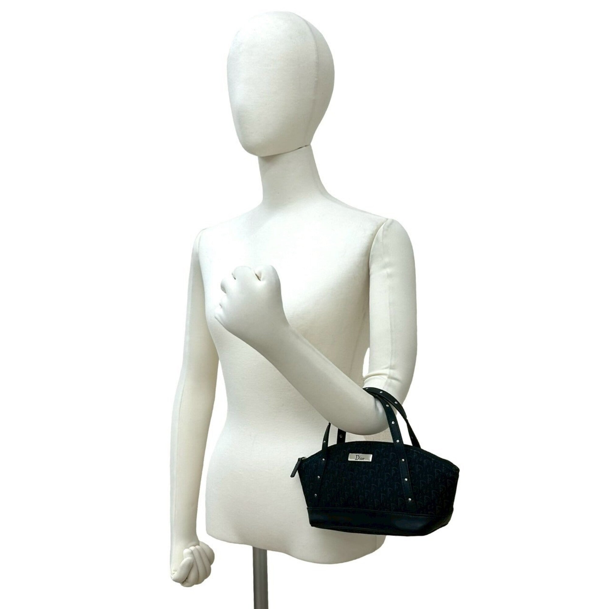 Christian Dior Black Canvas Leather Handbag (Pre-Owned)