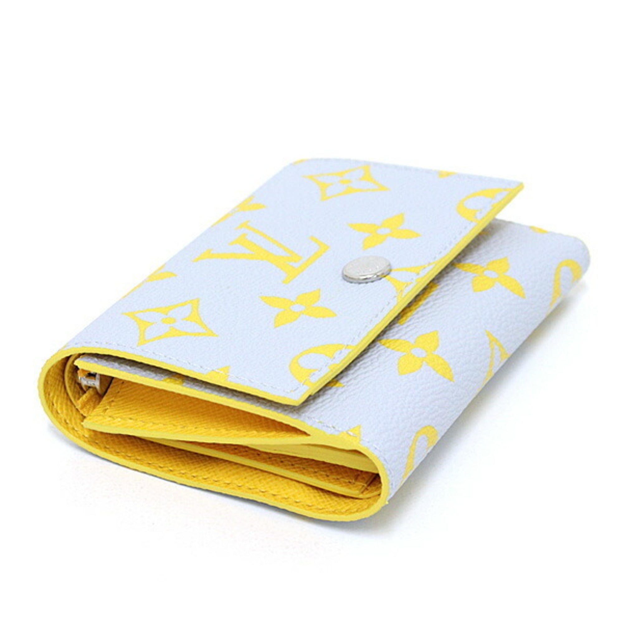 Louis Vuitton Monogram Gray Yellow Wallet (Tri-Fold) (Pre-Owned)