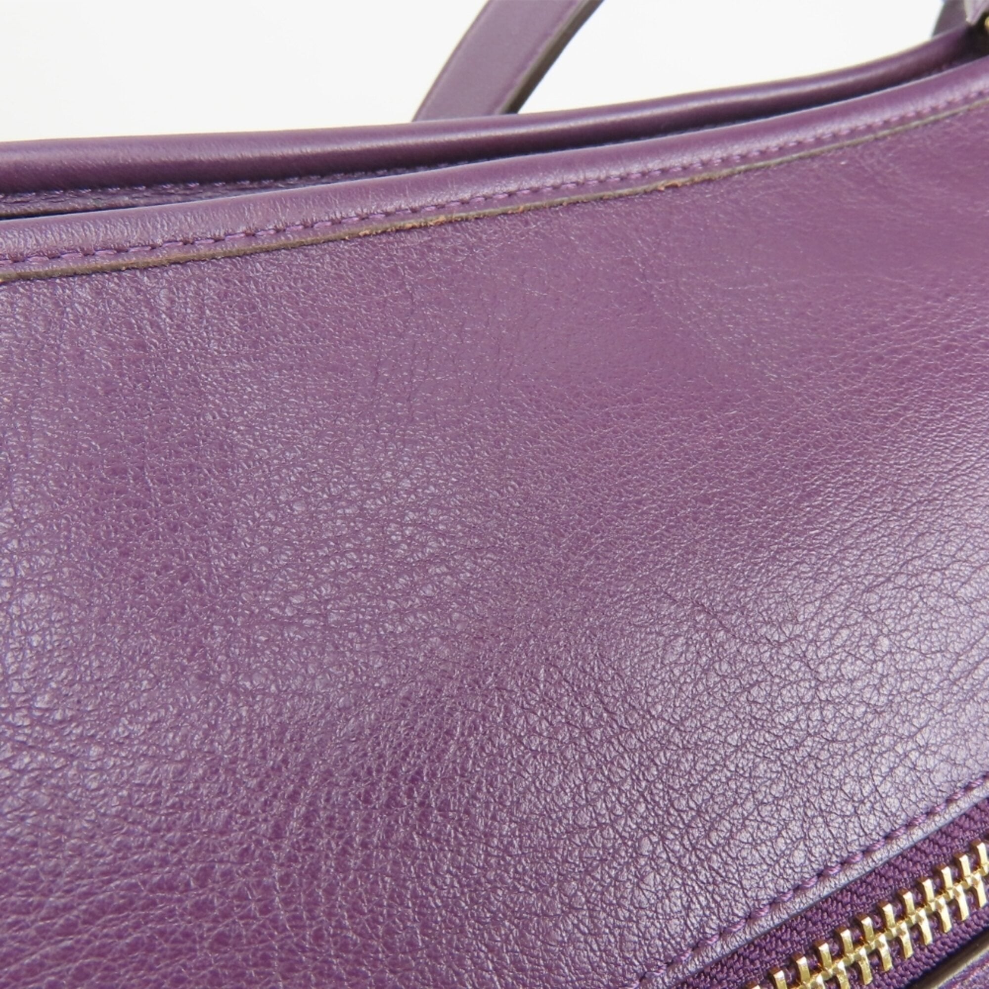 Coach Dark Purple Leather Shoulder Bag (Pre-Owned)