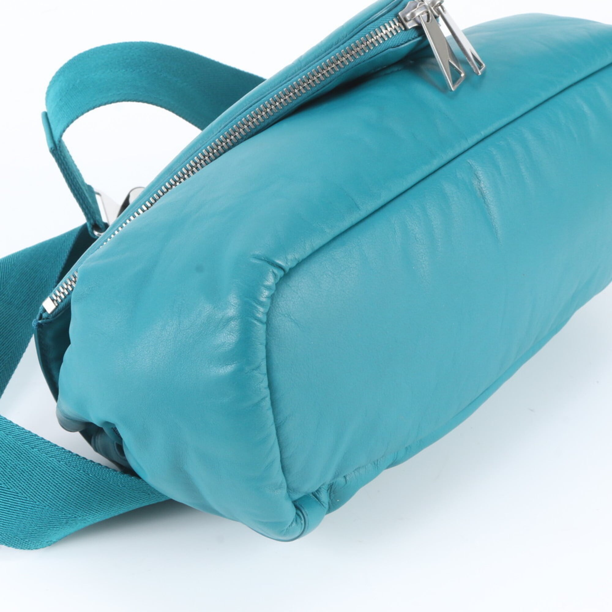 Bottega Veneta Blue Turquoise Leather Pouch Shoulder Bag Sling Bag (Pre-Owned)