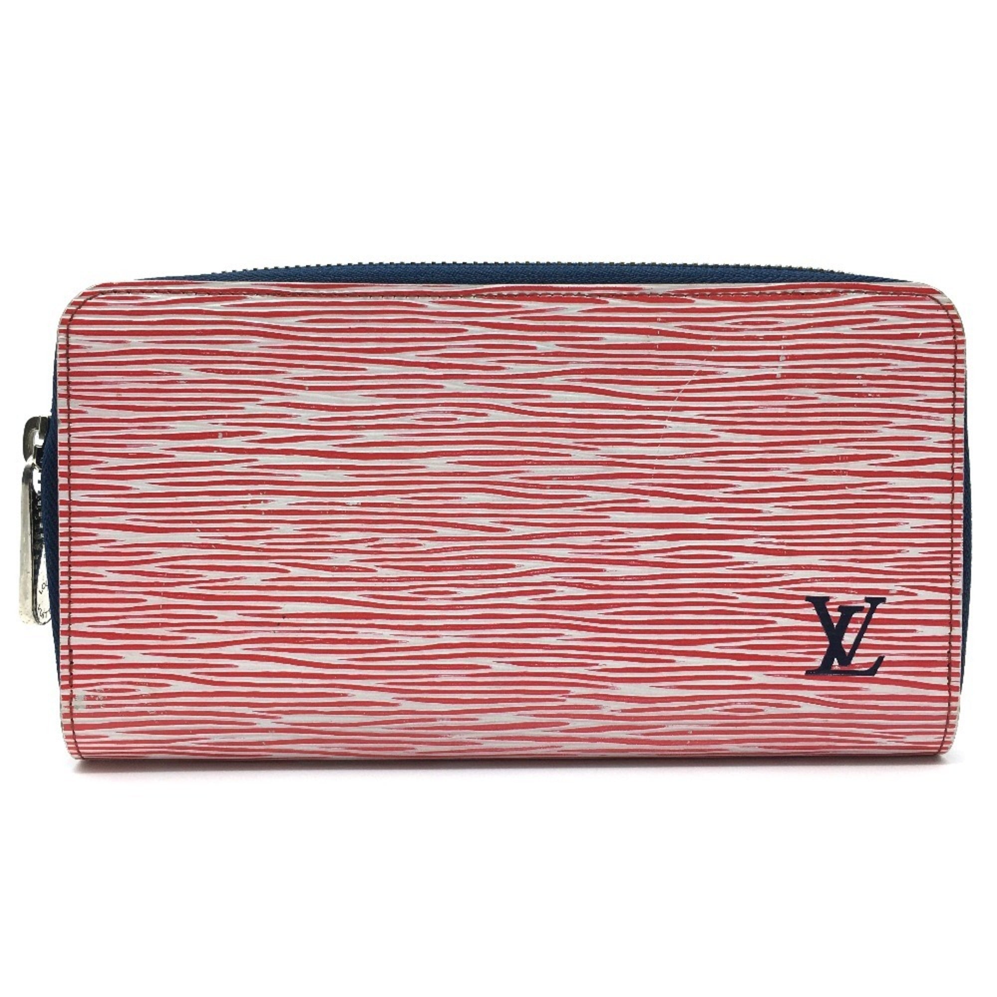 Louis Vuitton Epi Denim Red Color Rouge Epi Leather Long Wallet (Bi-Fold) (Pre-Owned)